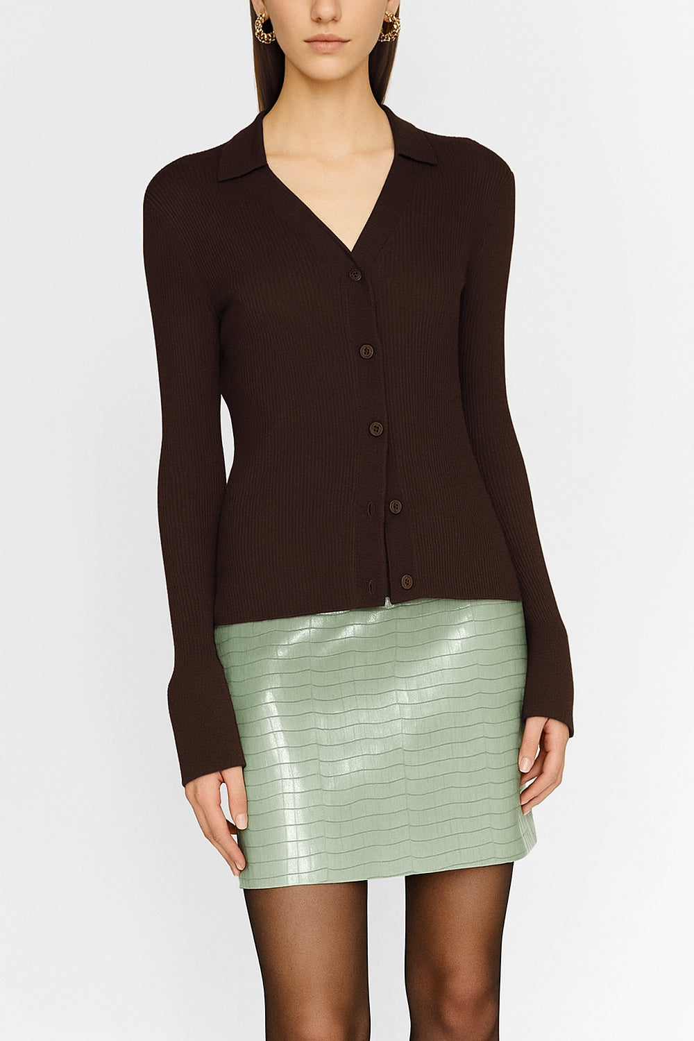 ISABELLE BLANCHE Maglia scollo a v con dettaglio polso