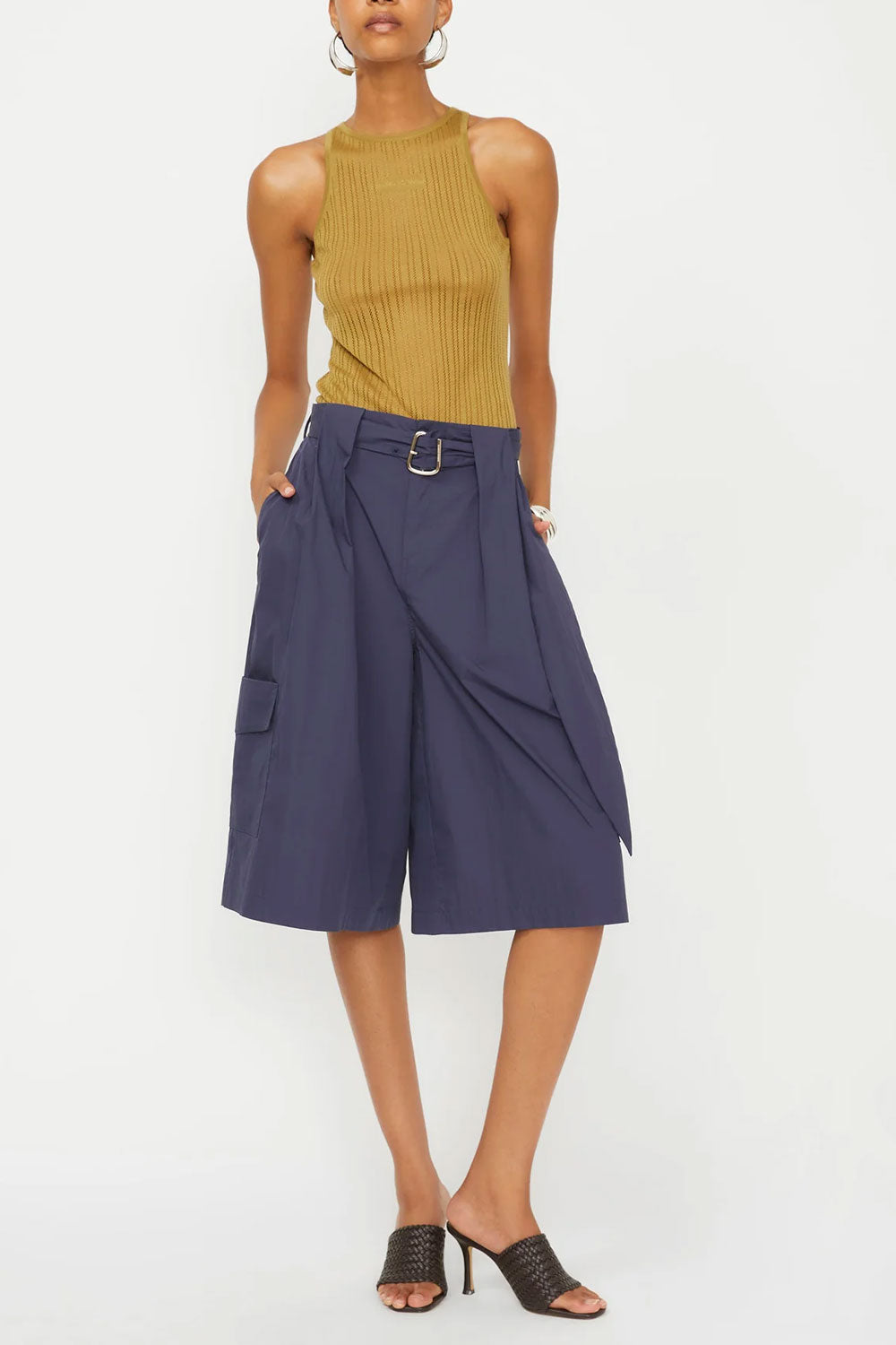 ISABELLE BLANCHE Bermuda con cintura foulard