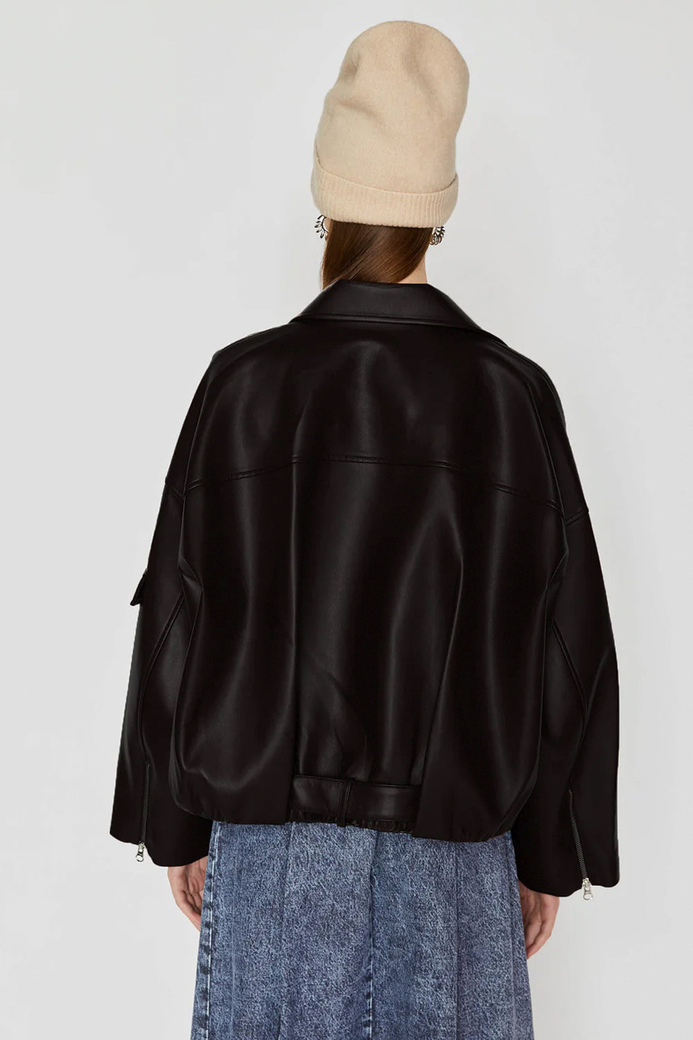 ISABELLE BLANCHE Biker in ecopelle con cintura