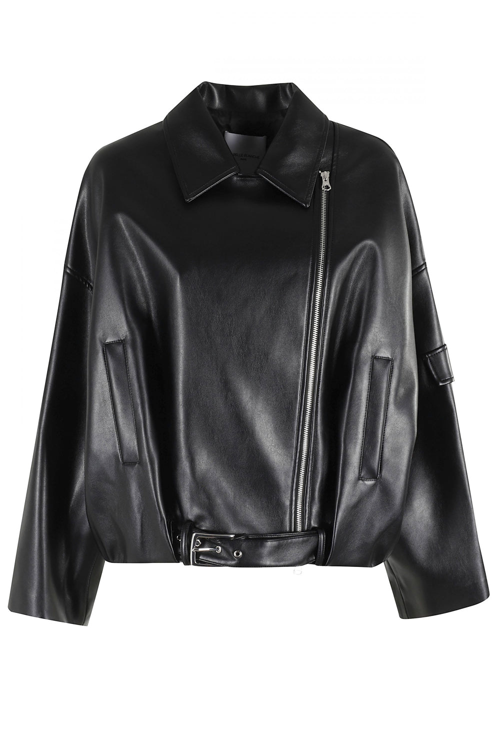 ISABELLE BLANCHE Biker in ecopelle con cintura