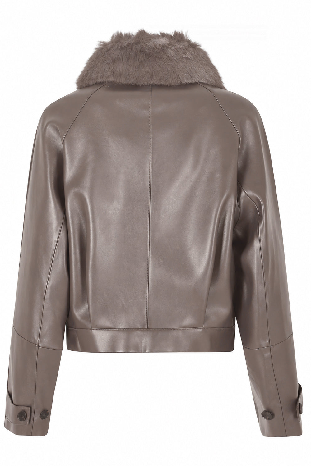 ISABELLE BLANCHE Bomber con colletto in pelliccia sintetica e cintura
