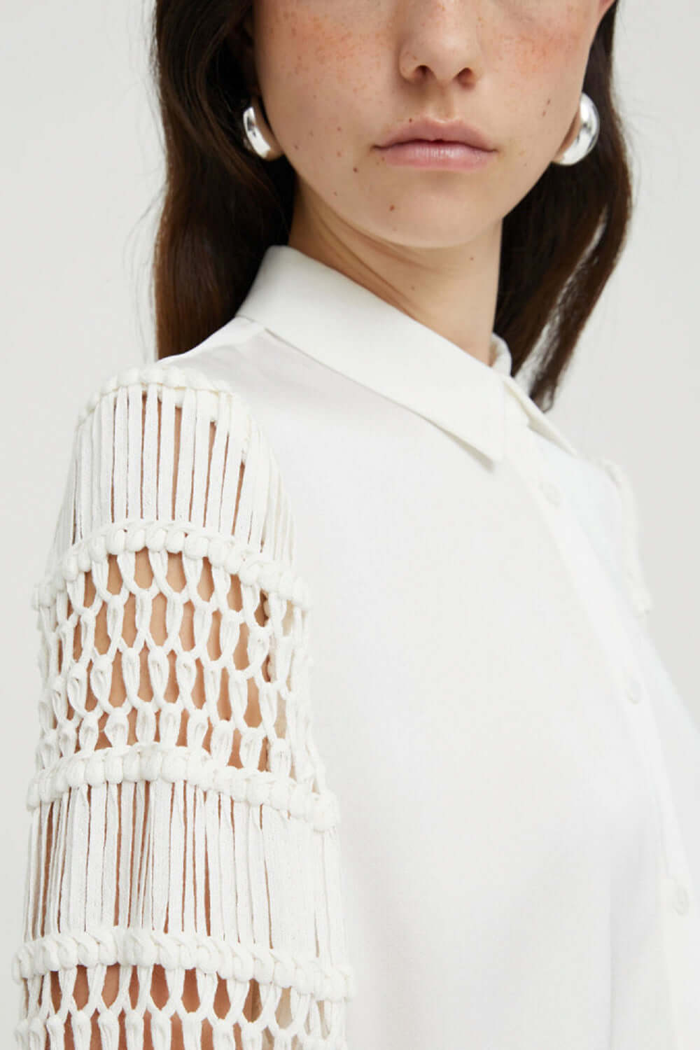 ISABELLE BLANCHE Camicia con maniche uncinetto Uncategorized ISABELLE BLANCHE