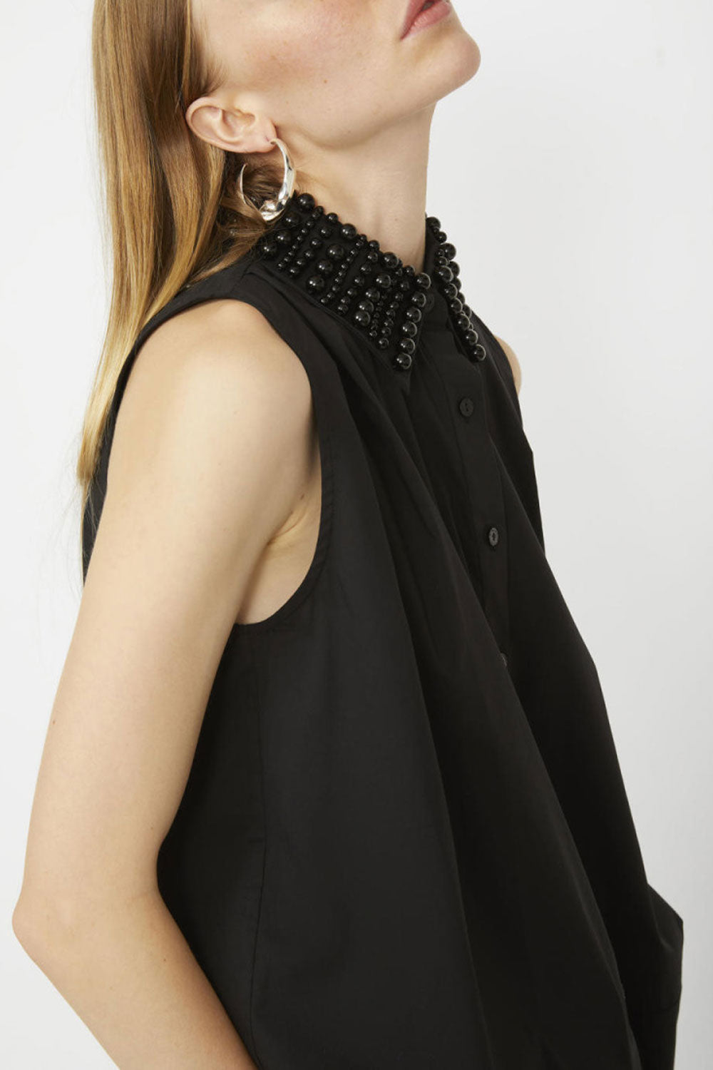 ISABELLE BLANCHE Camicia in cotone con colletto ricamato