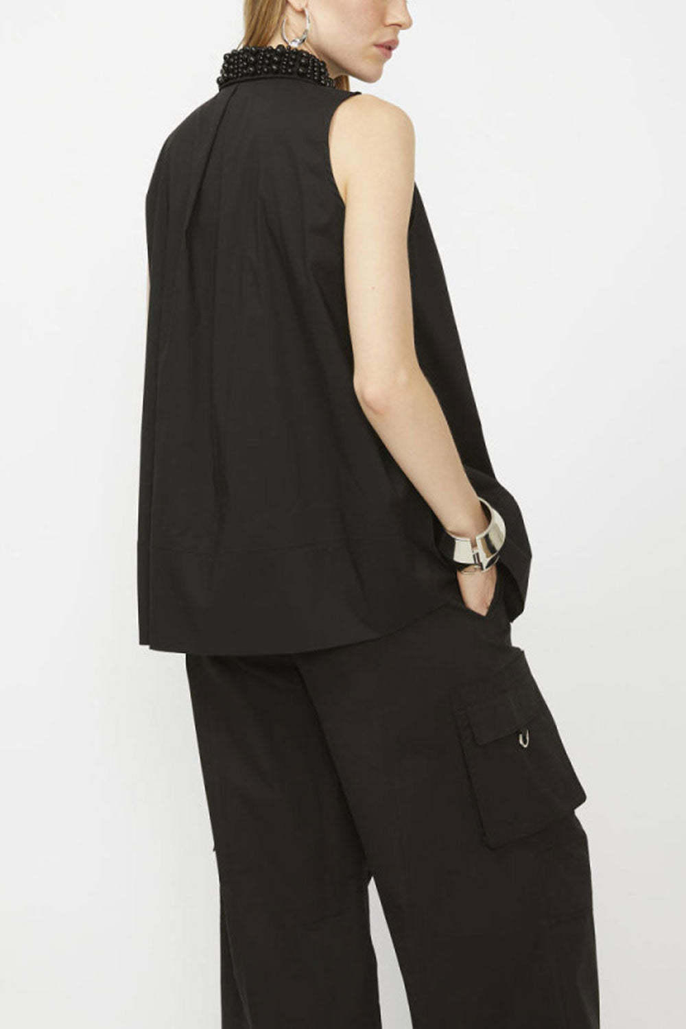 ISABELLE BLANCHE Camicia in cotone con colletto ricamato