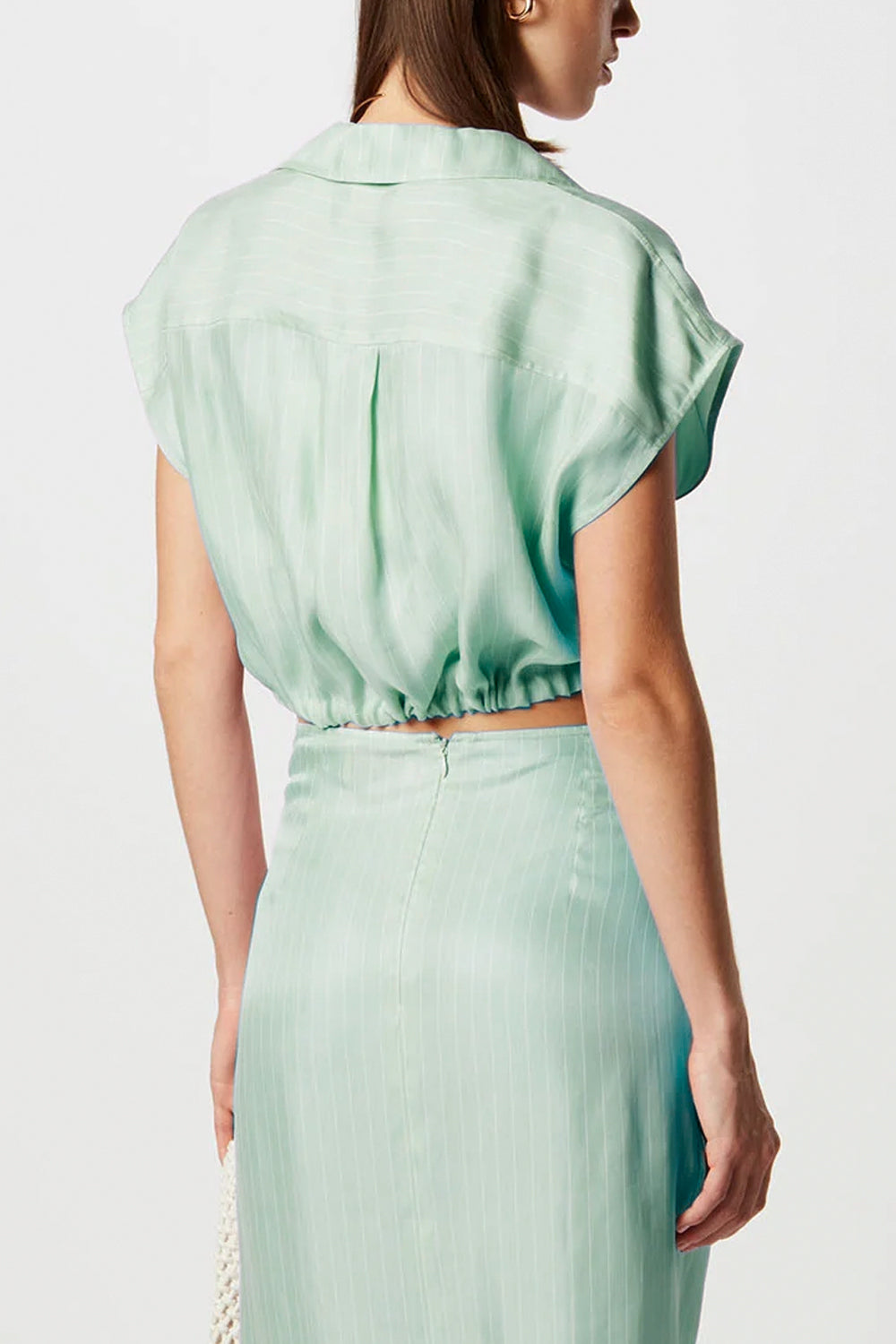 ISABELLE BLANCHE Camicia in cupro a righe