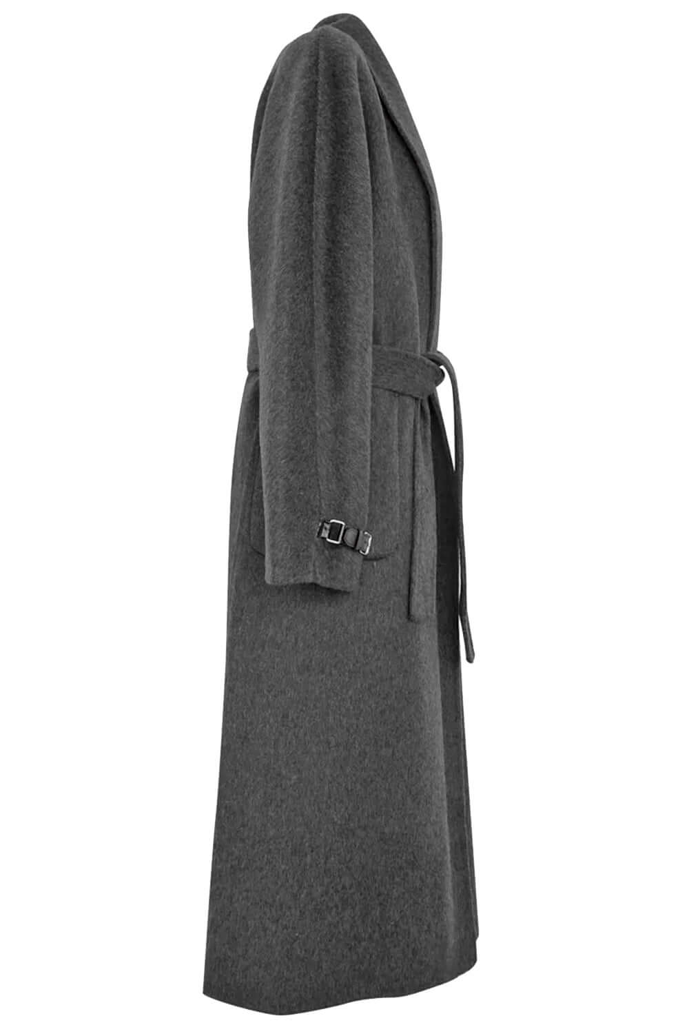 ISABELLE BLANCHE Cappotto in lana con collo sciallato e cintura Uncategorized ISABELLE BLANCHE