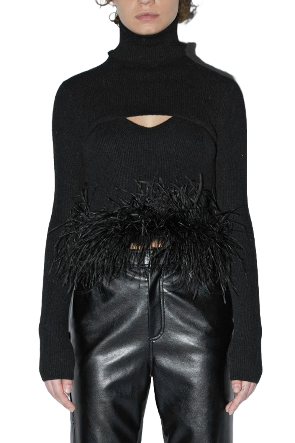 ISABELLE BLANCHE Maglia coprispalle con piume Uncategorized ISABELLE BLANCHE