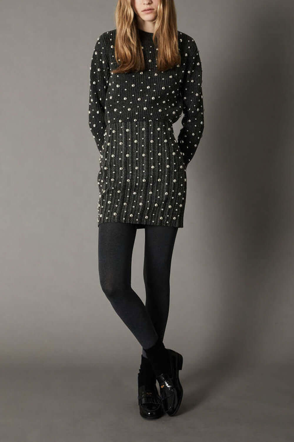 ISABELLE BLANCHE Maglia girocollo con borchie Uncategorized ISABELLE BLANCHE