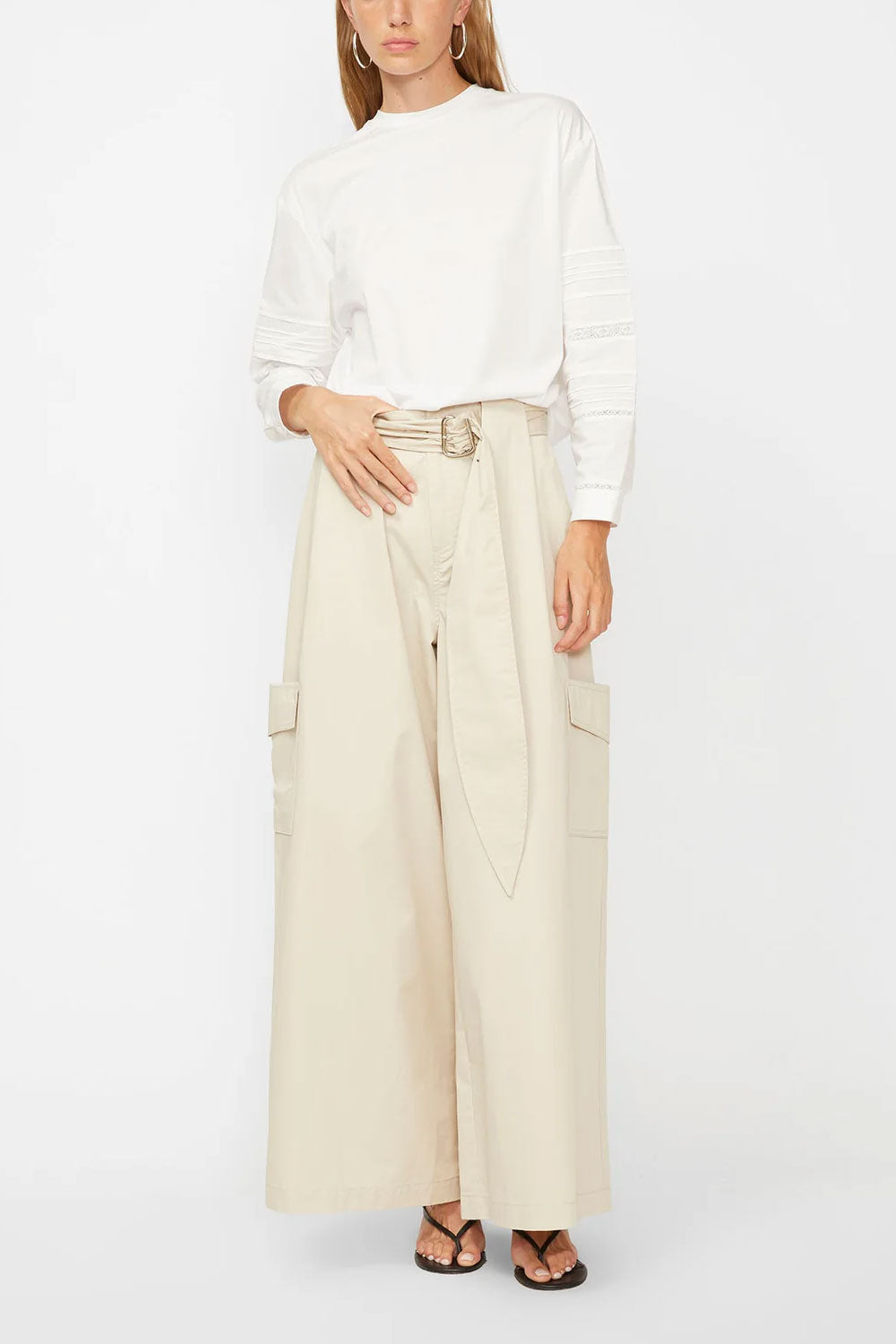 ISABELLE BLANCHE Pantalone Cargo con cintura