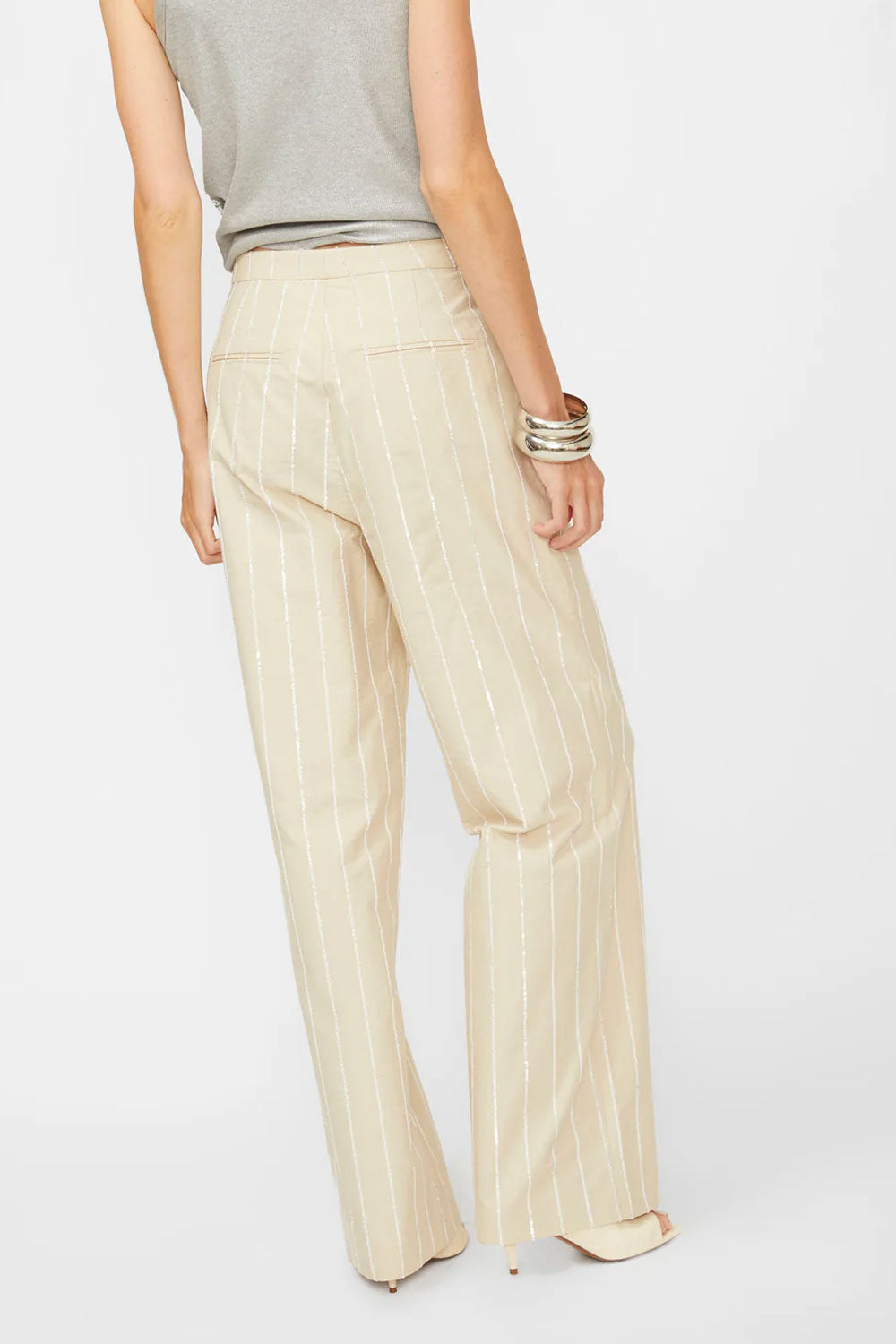 ISABELLE BLANCHE Pantalone sartoriale con pailettes