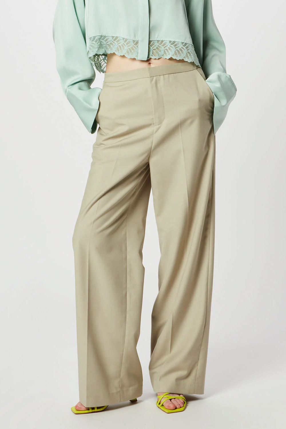 ISABELLE BLANCHE Pantalone sartoriale gamba dritta