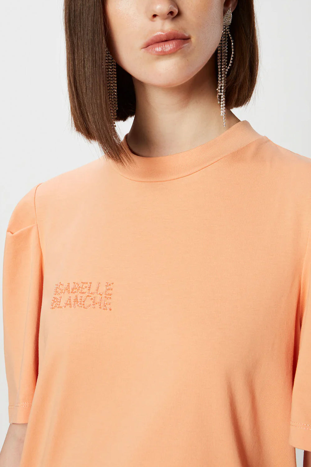 ISABELLE BLANCHE T-shirt con ricamo perline