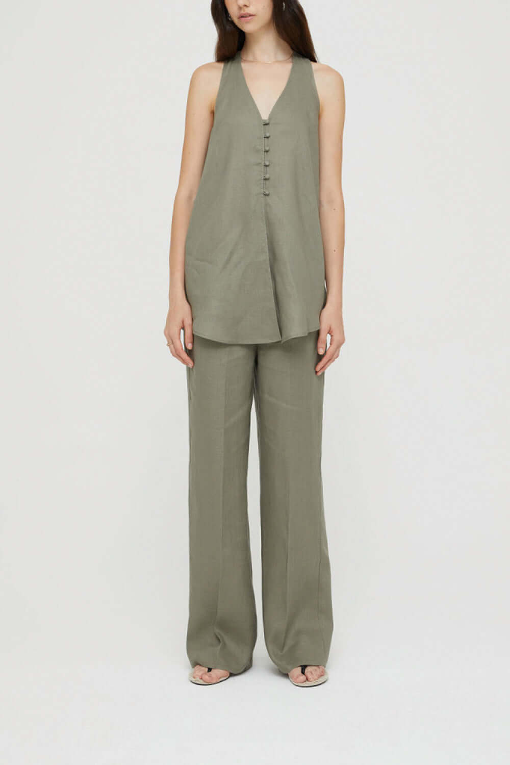 ISABELLE BLANCHE Top in lino scollo a v Uncategorized ISABELLE BLANCHE
