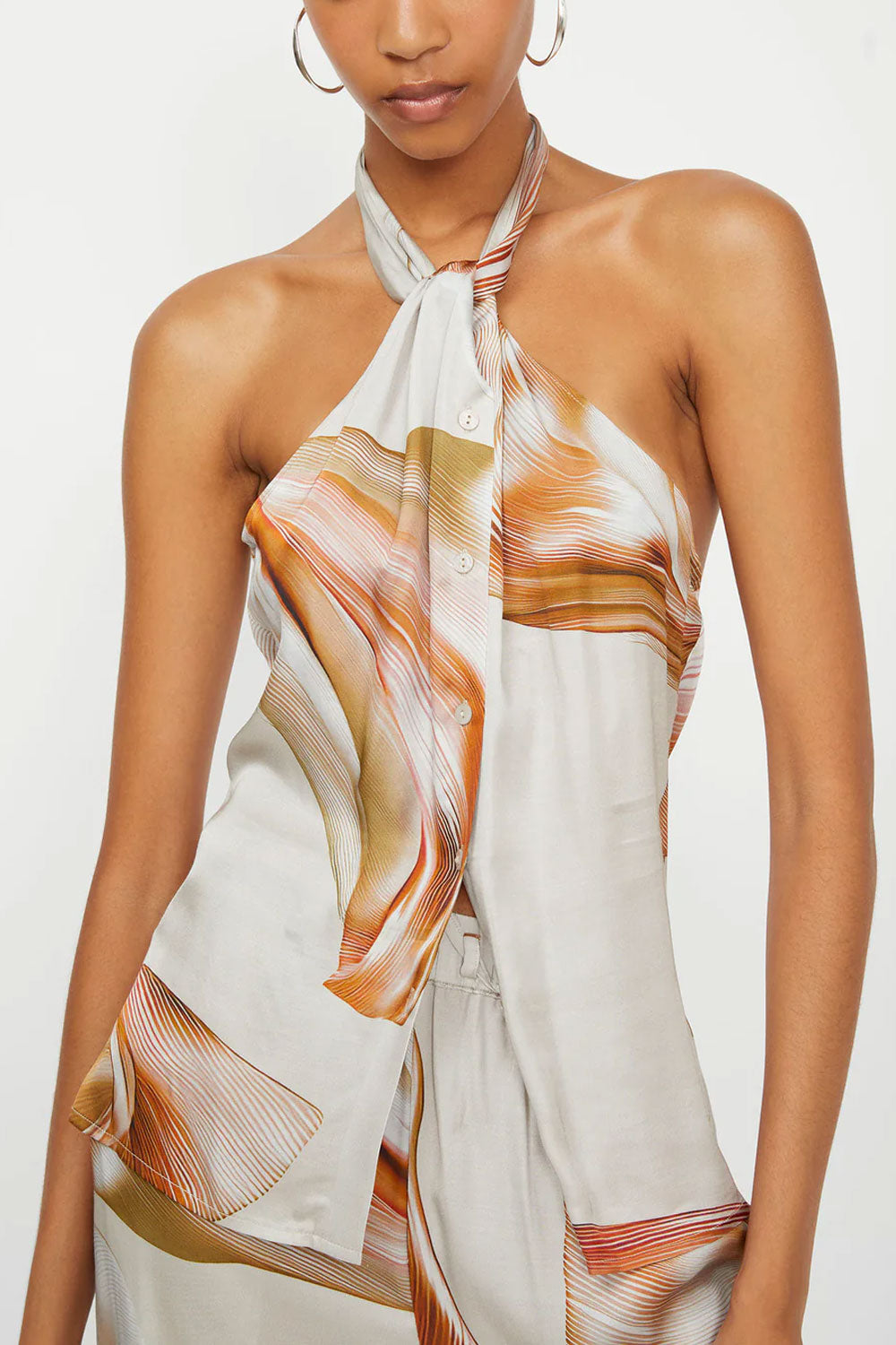 ISABELLE BLANCHE Top in raso stampato