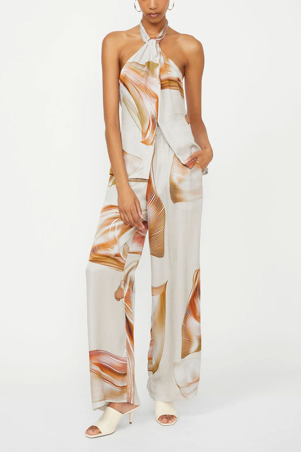 ISABELLE BLANCHE Top in raso stampato