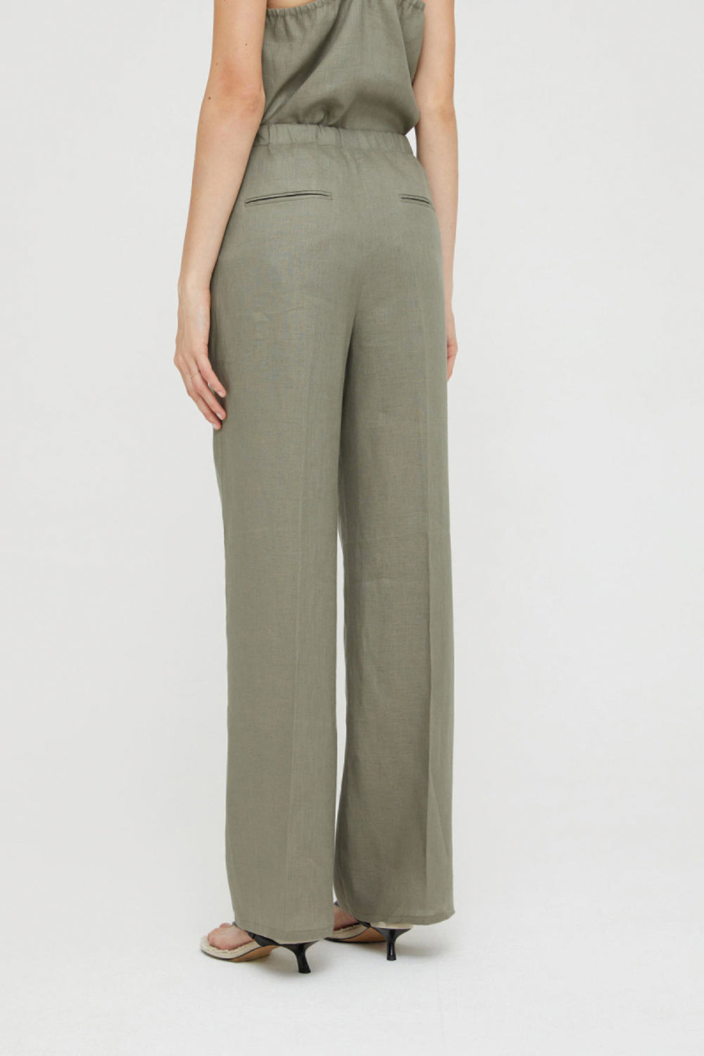 ISABELLE BLANCHE Pantalone in lino con elastico