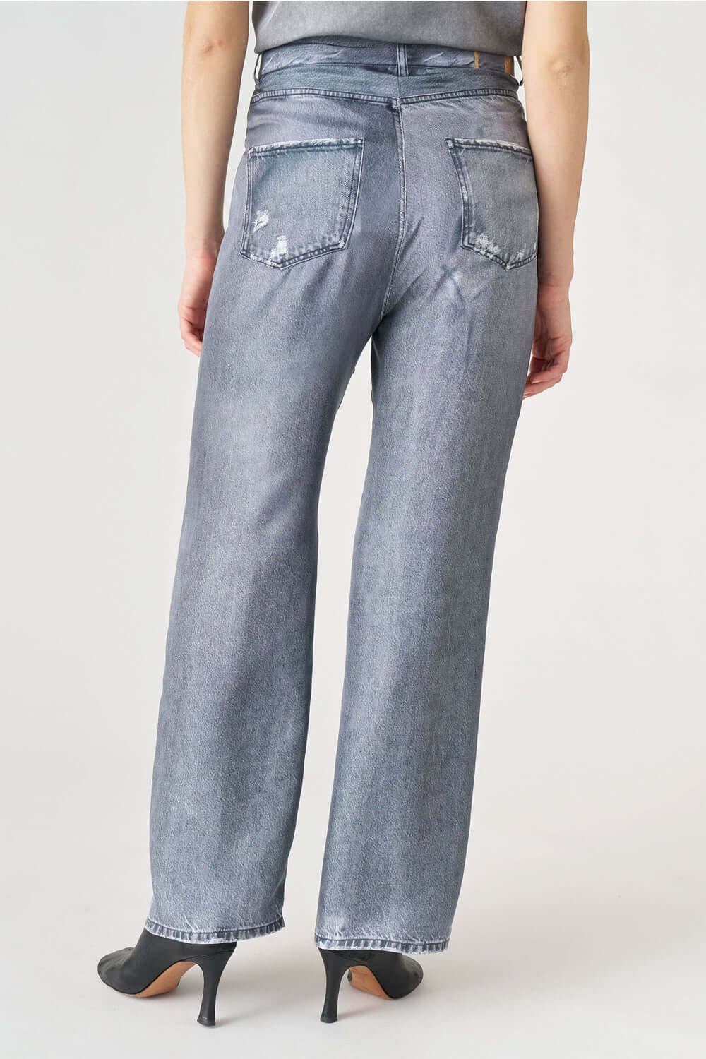 JUCCA Pantalone in seta stampa denim Uncategorized JUCCA