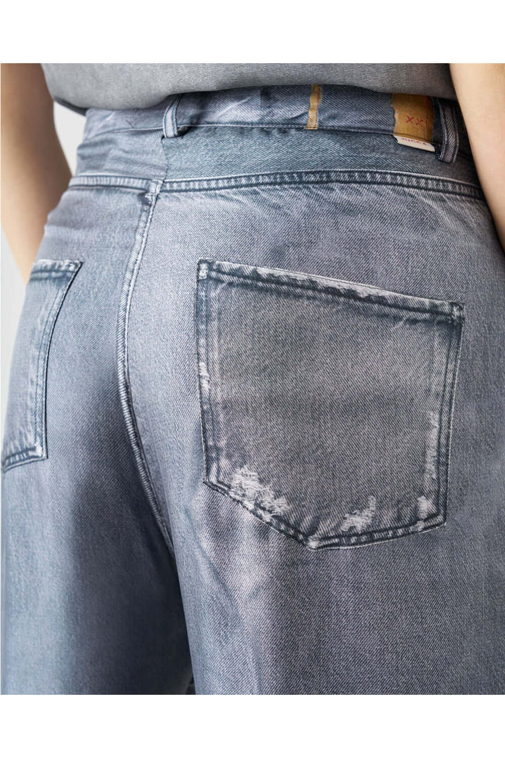 JUCCA Pantalone in seta stampa denim Uncategorized JUCCA