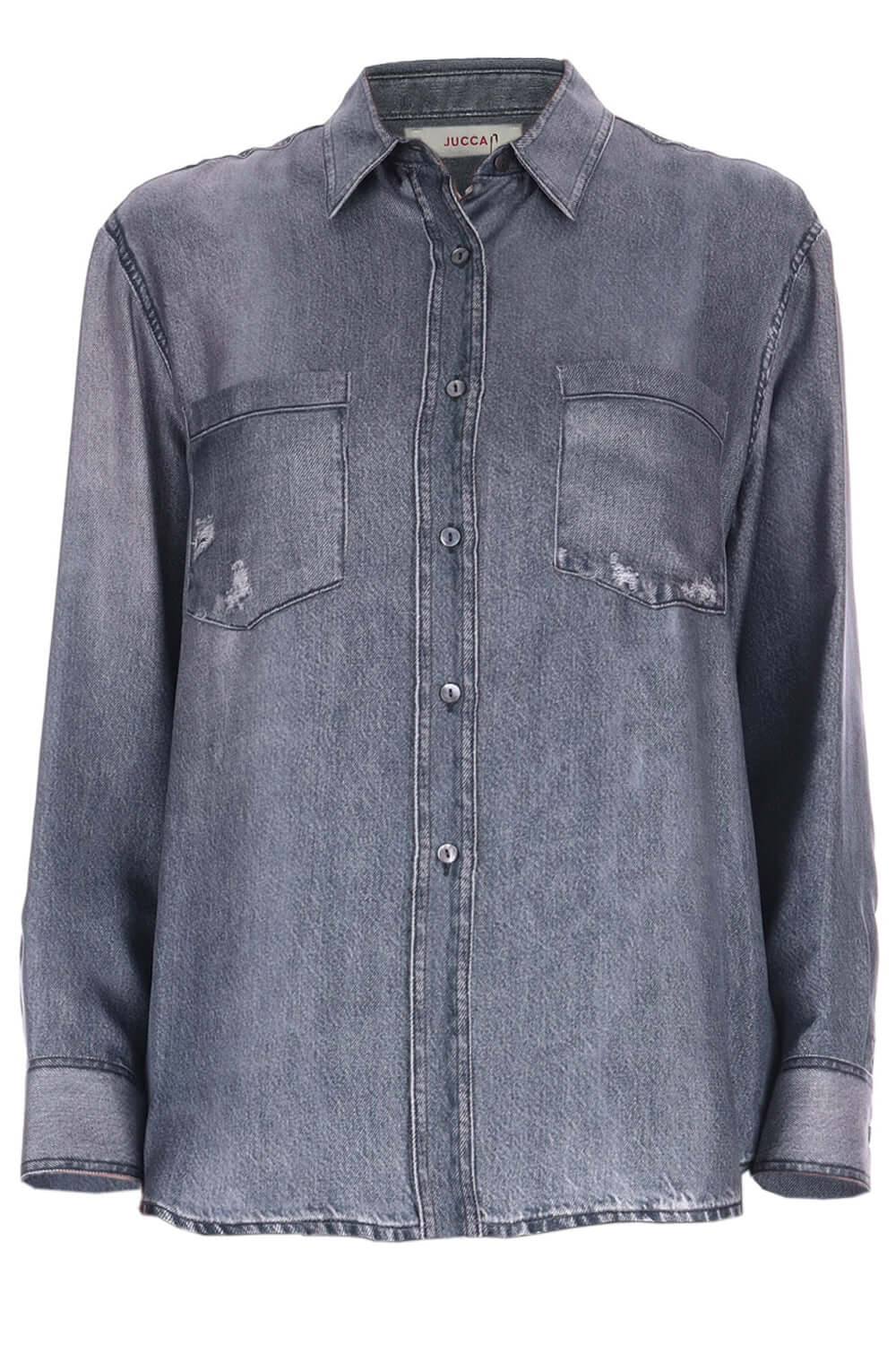 JUCCA Camicia in seta stampa denim Uncategorized JUCCA
