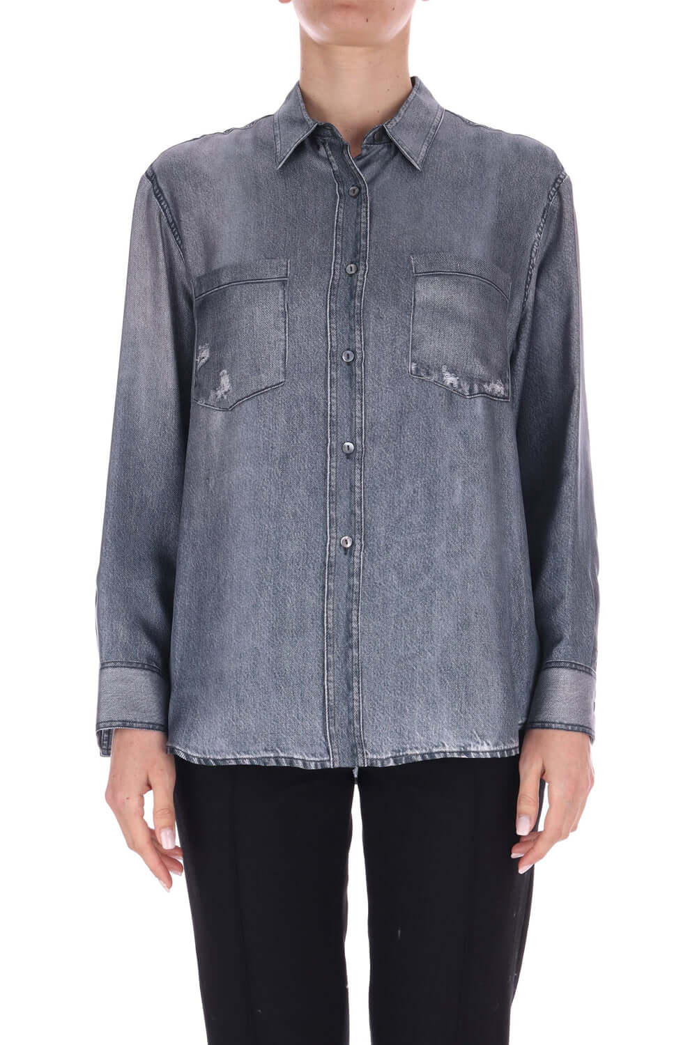 JUCCA Camicia in seta stampa denim Uncategorized JUCCA