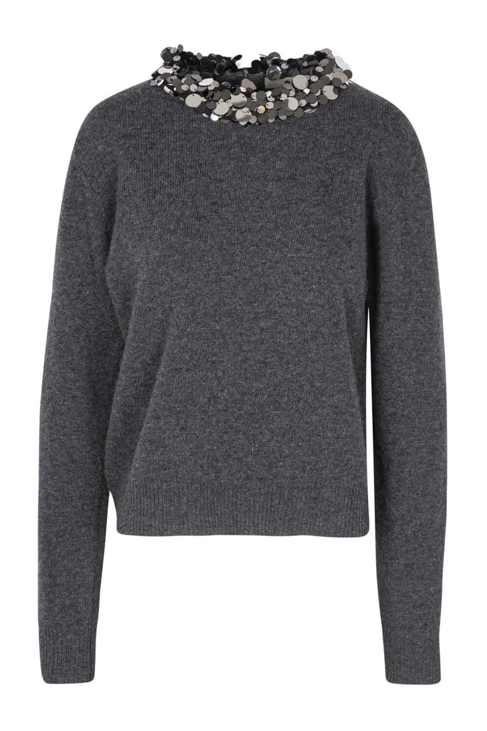 JUCCA Maglia girocollo con bordo pailettes Uncategorized JUCCA