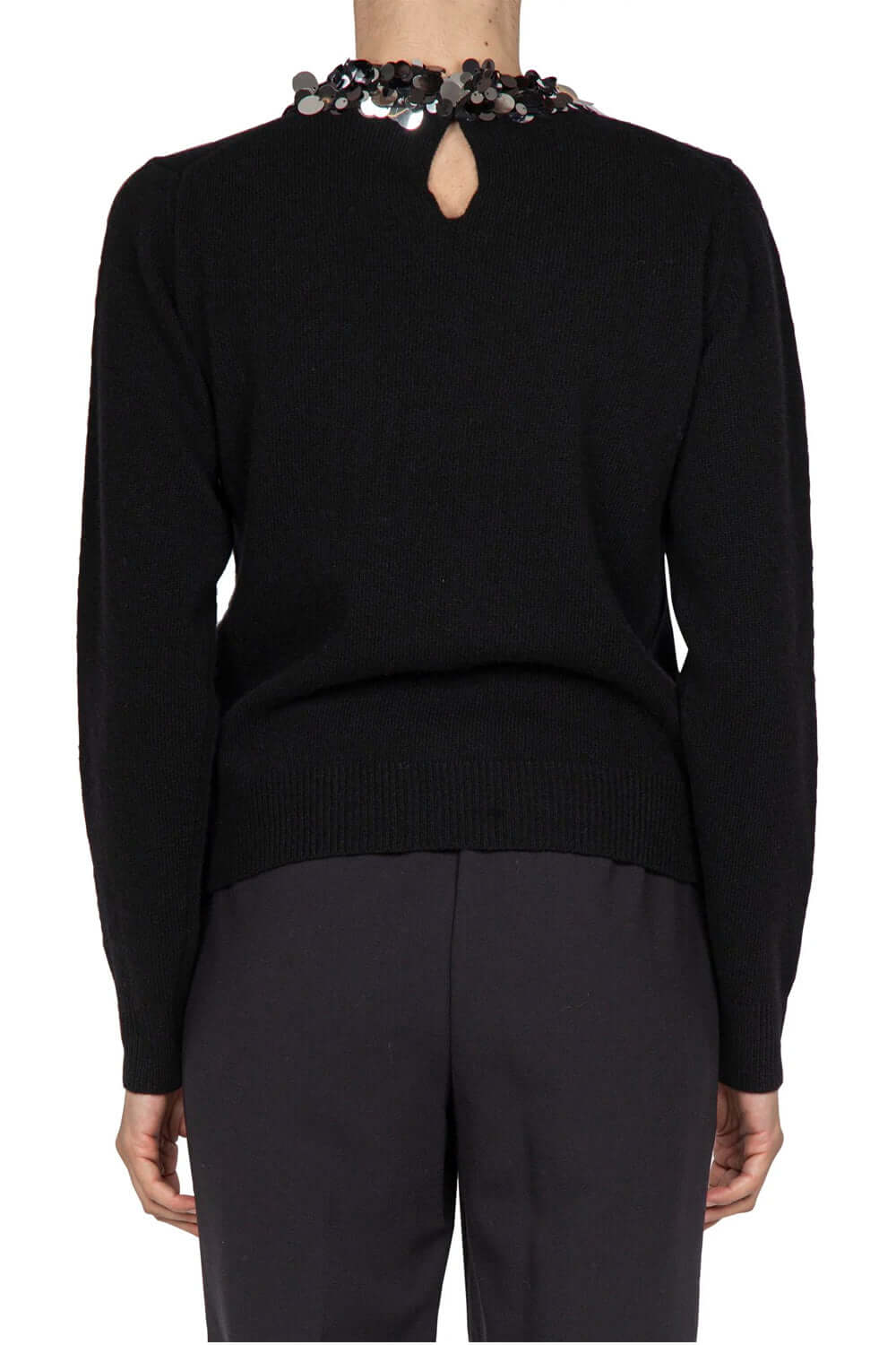 JUCCA Maglia girocollo con bordo pailettes Uncategorized JUCCA