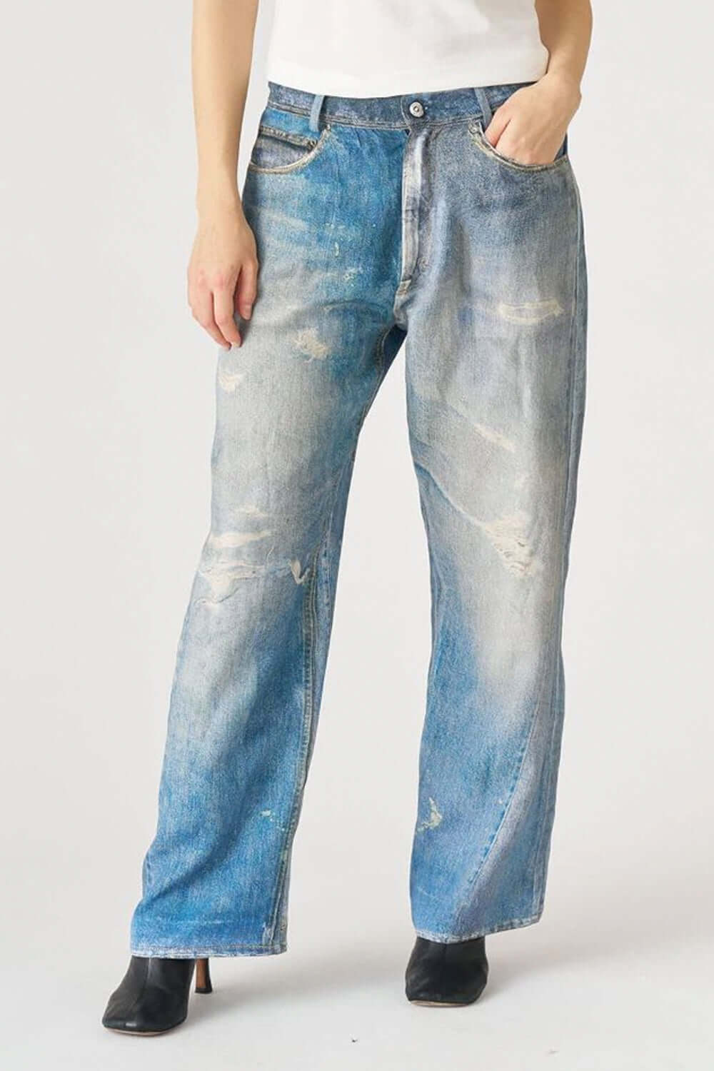 JUCCA Pantalone in viscosa e lino effetto jeans Uncategorized JUCCA