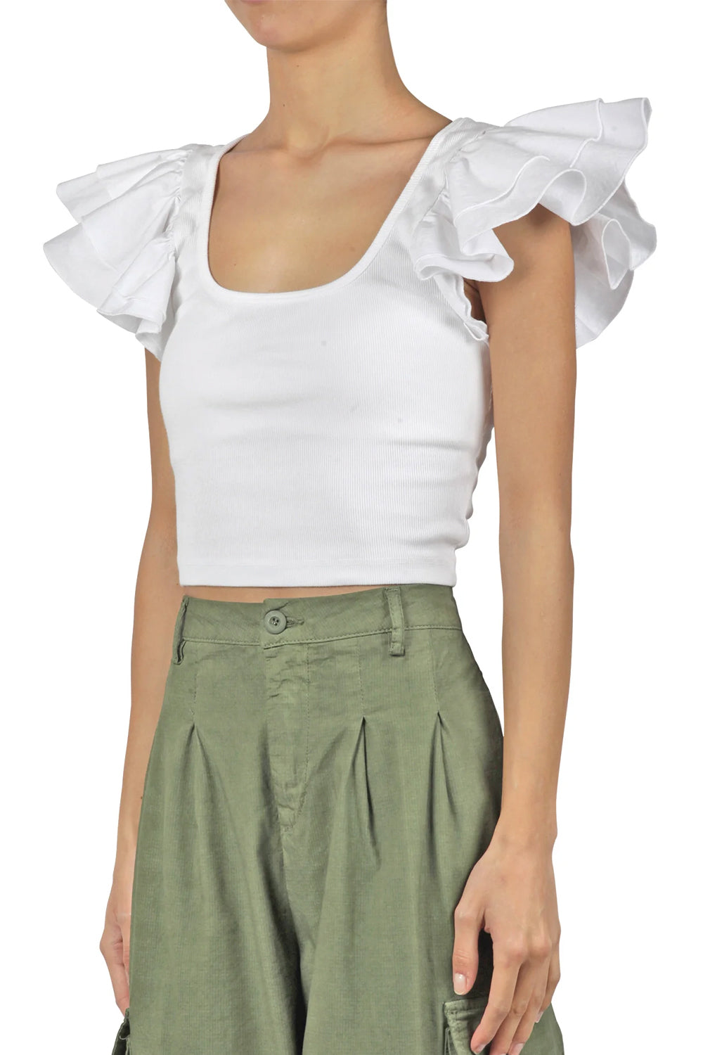 JUCCA Top in maglia con maniche in cotone JUCCA