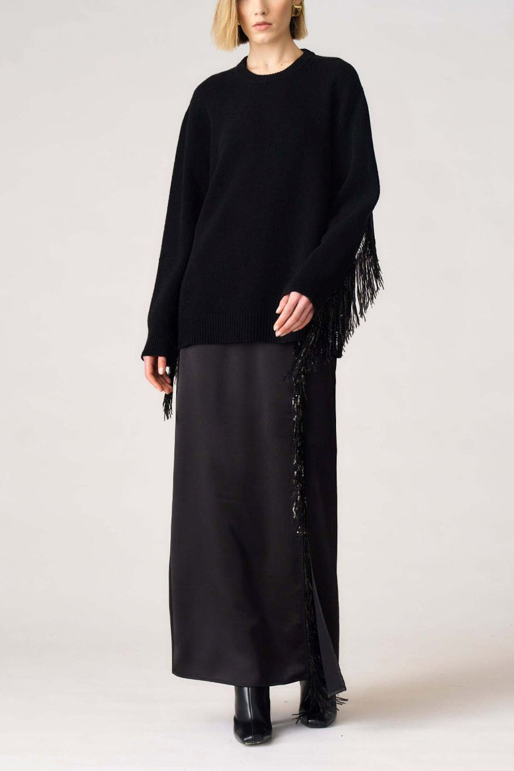 JUCCA Maglia over con frange sulle spalle