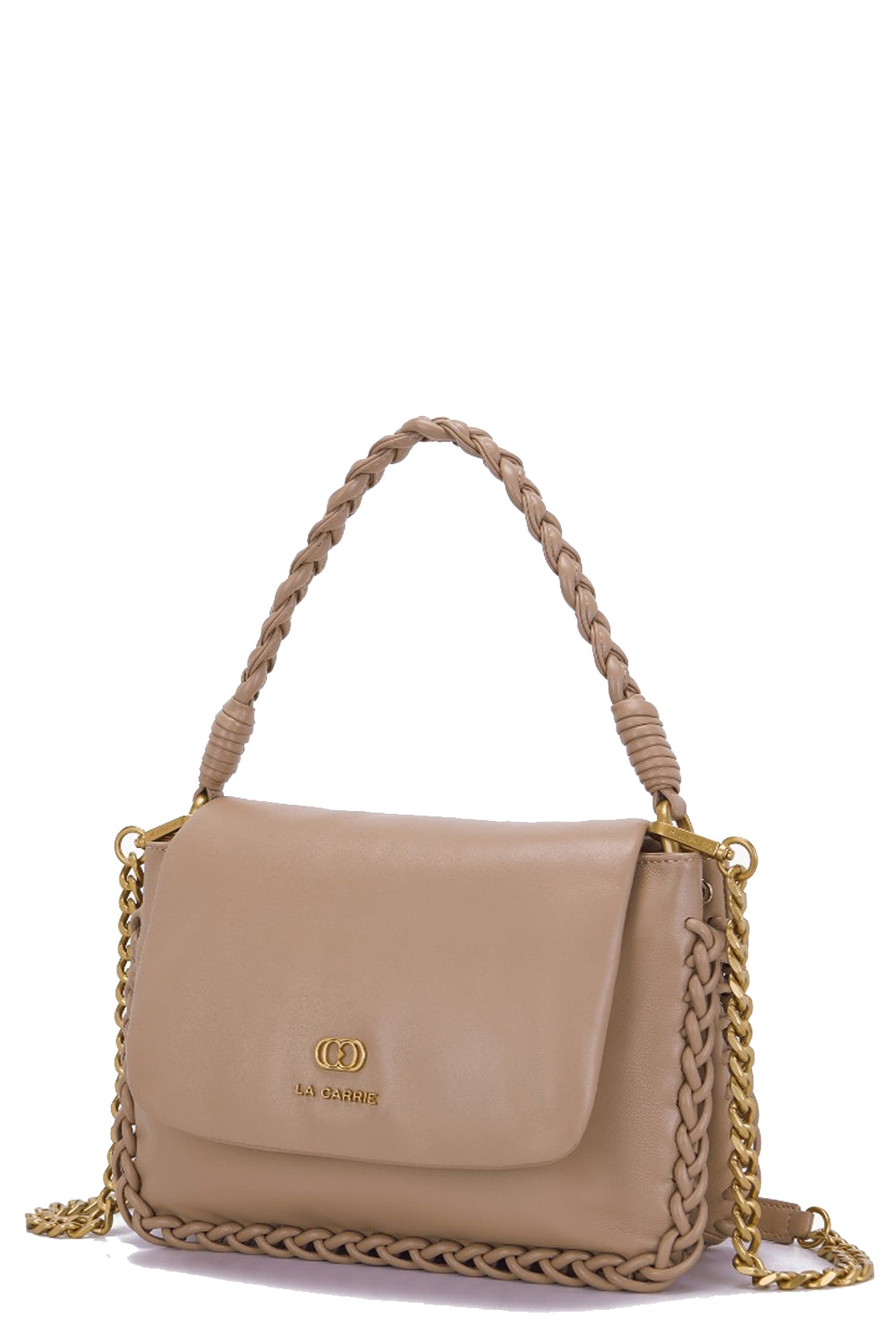 LA CARRIE Borsa in pelle con profilo in catena Uncategorized LA CARRIE