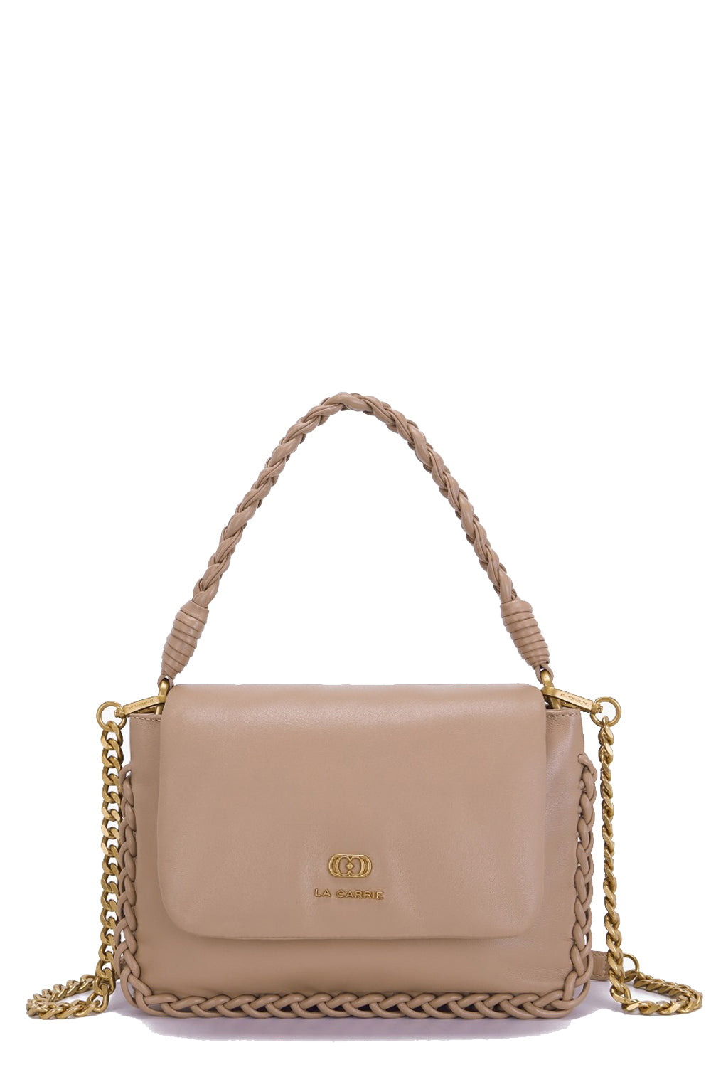 LA CARRIE Borsa in pelle con profilo in catena Uncategorized LA CARRIE