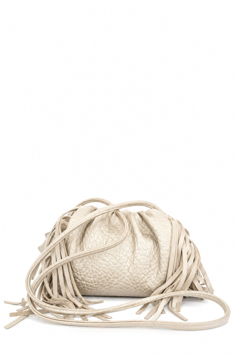 LA CARRIE Borsa raviolo in pelle con frange