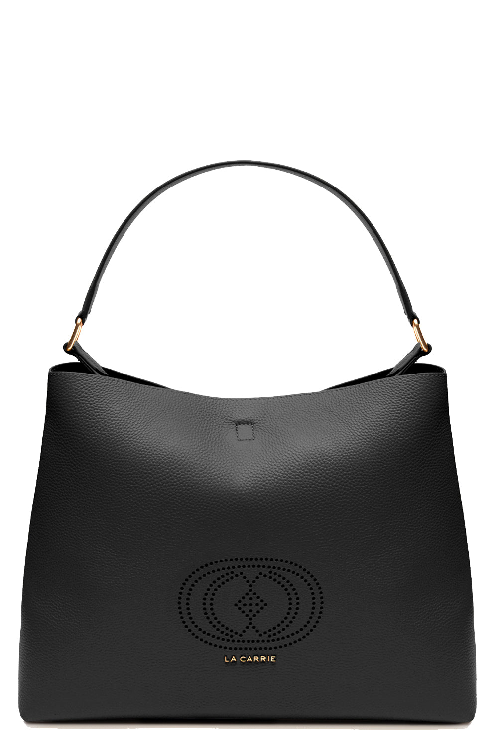 LA CARRIE Borsa shopper in pelle con logo traforato Uncategorized LA CARRIE