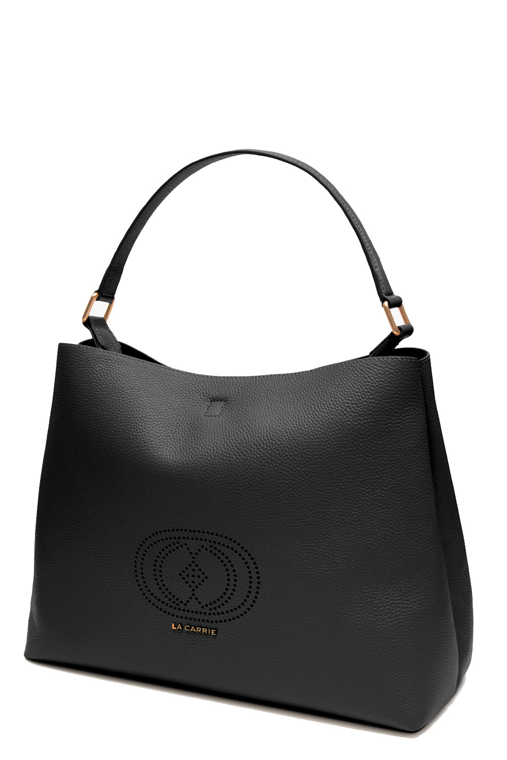 LA CARRIE Borsa shopper in pelle con logo traforato Uncategorized LA CARRIE