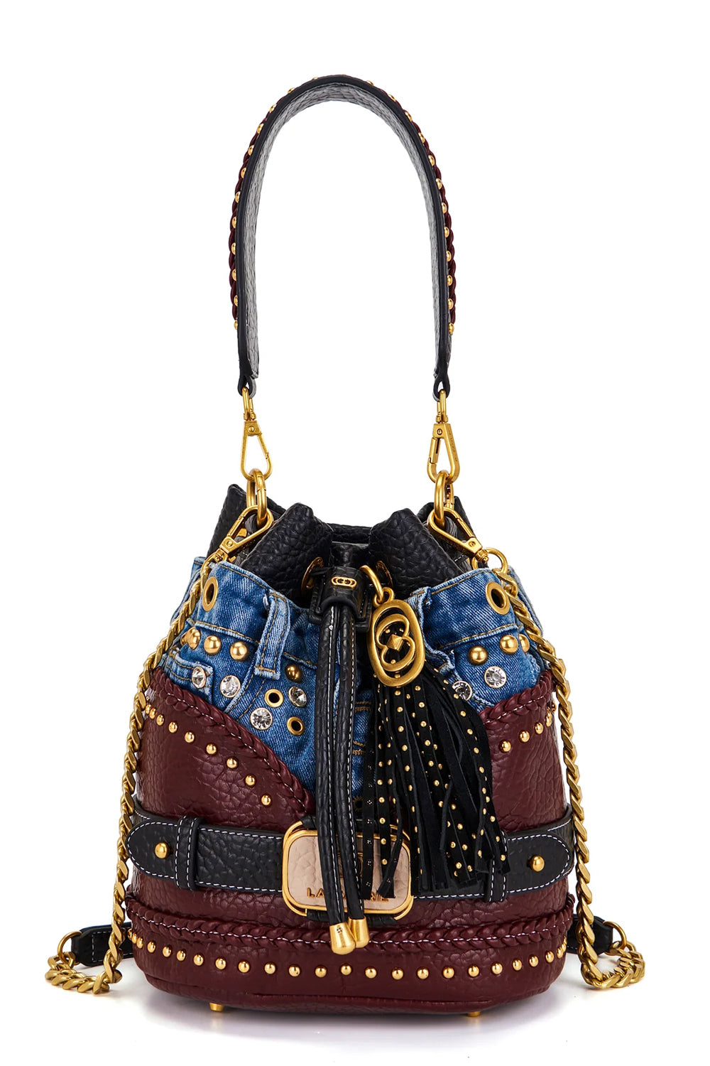 LA CARRIE Secchiello Bagghy in denim e PU