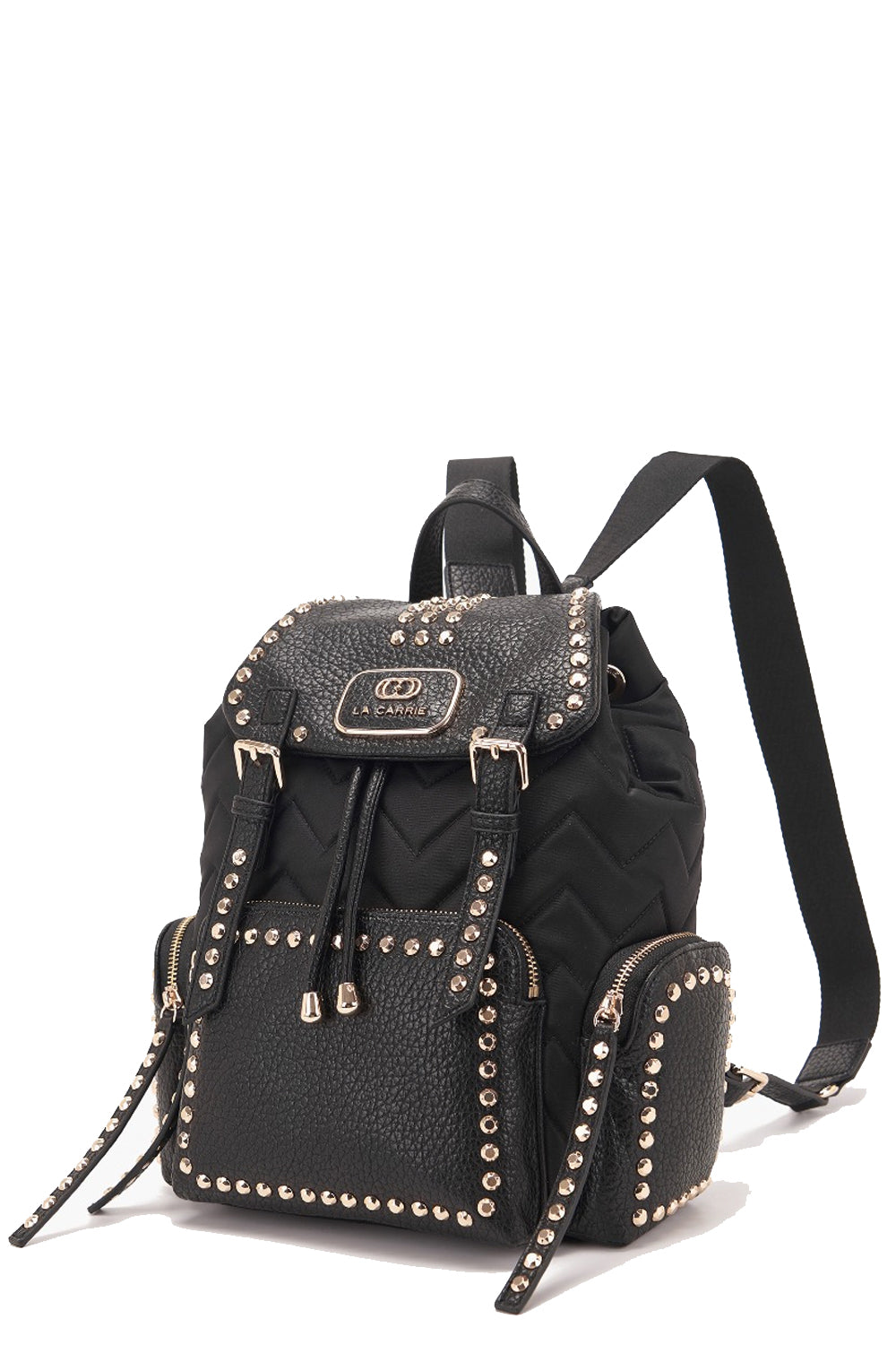 LA CARRIE Zaino in pelle e nylon con borchie Uncategorized LA CARRIE