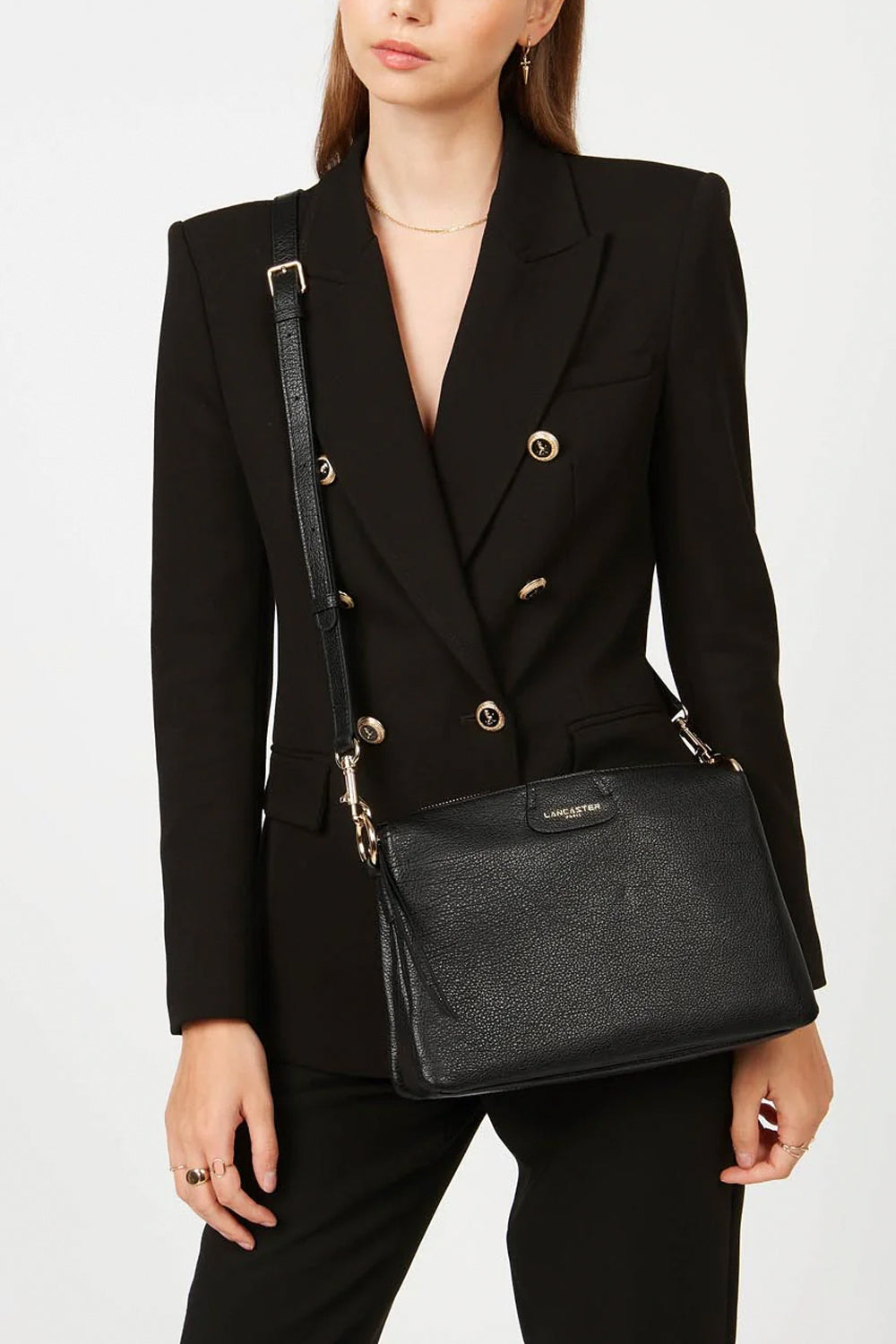 LANCASTER Borsa grande Pouch in pelle granulata