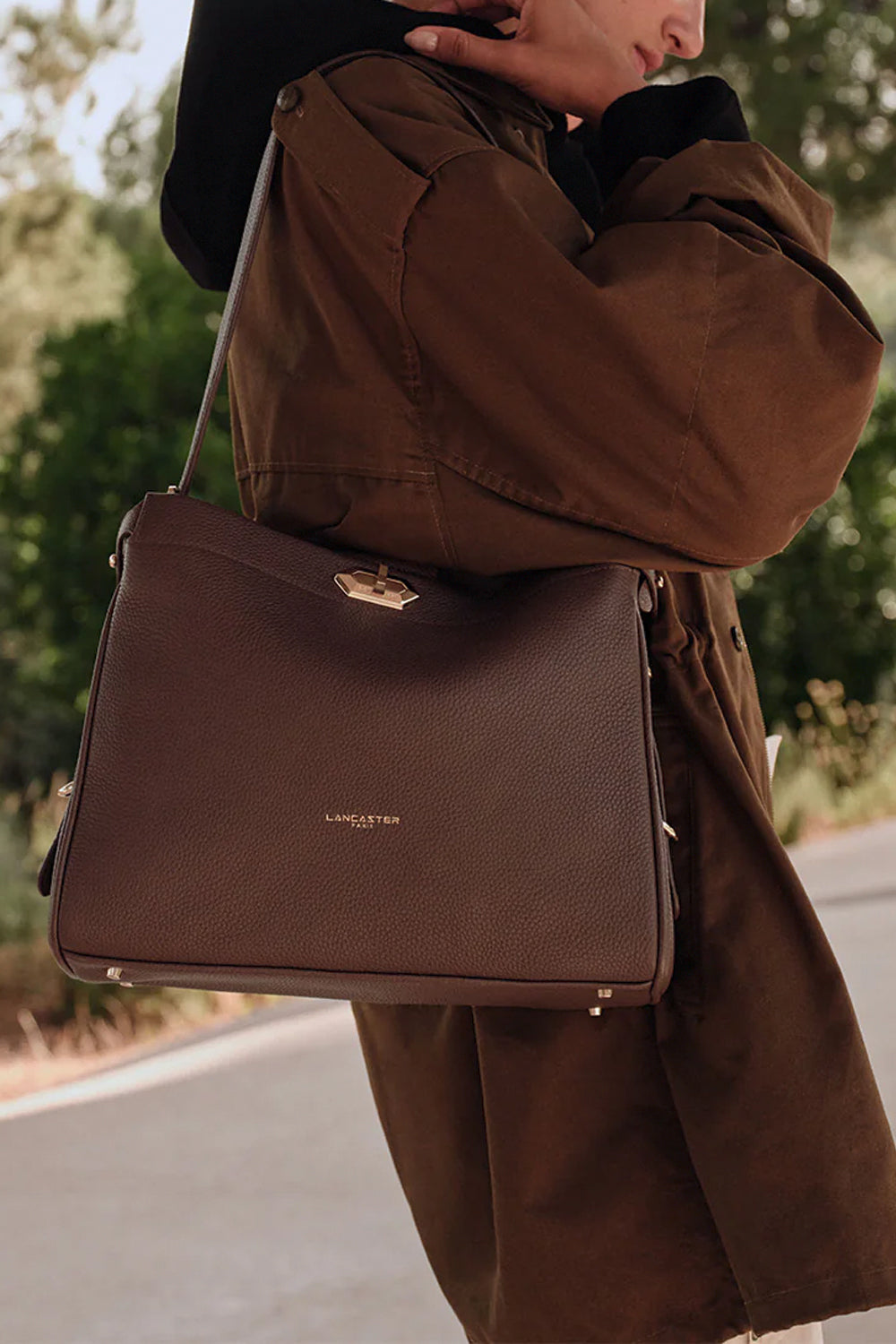 LANCASTER Borsa Hobo grande in pelle pieno fiore
