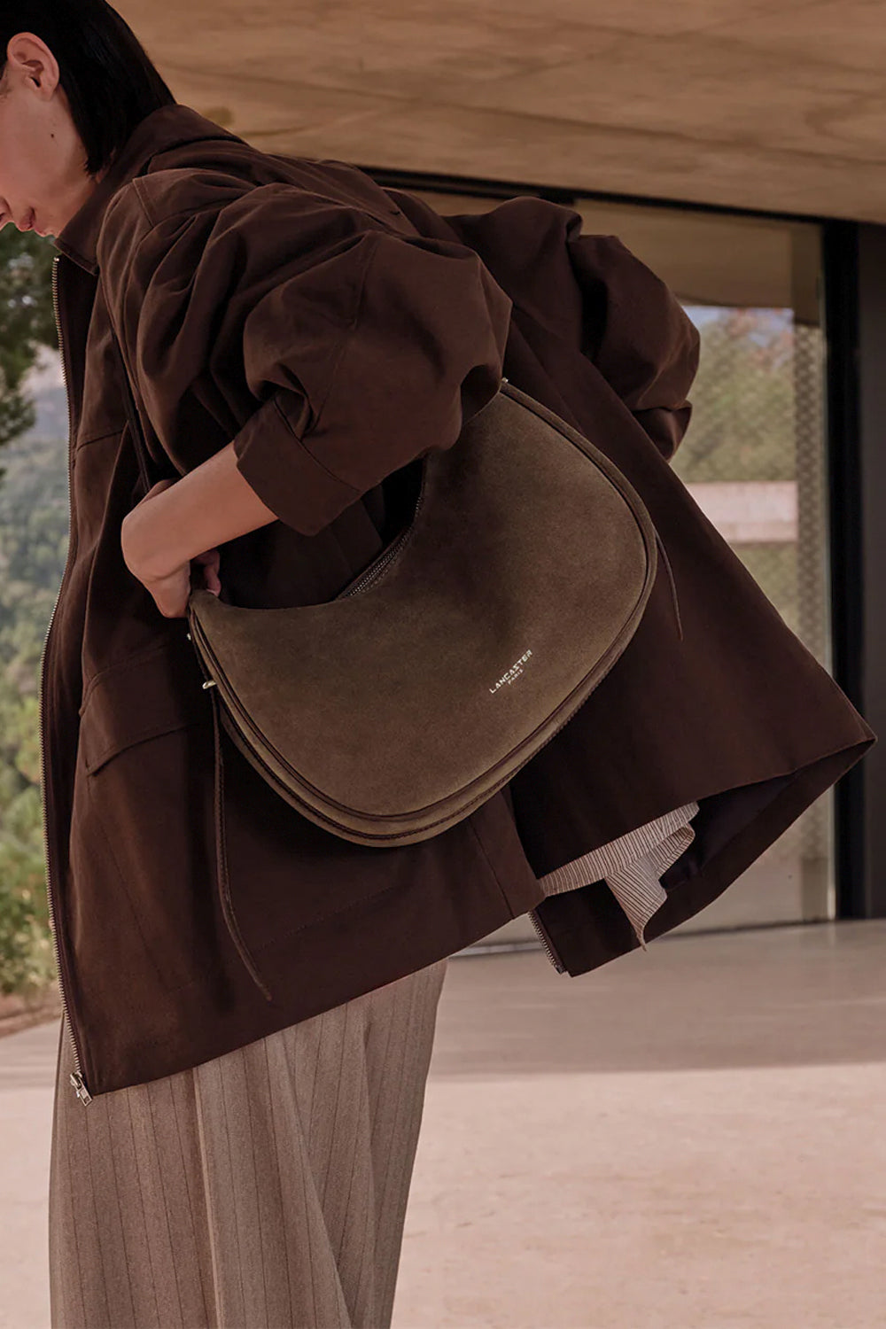 LANCASTER Borsa a tracolla in pelle scamosciata