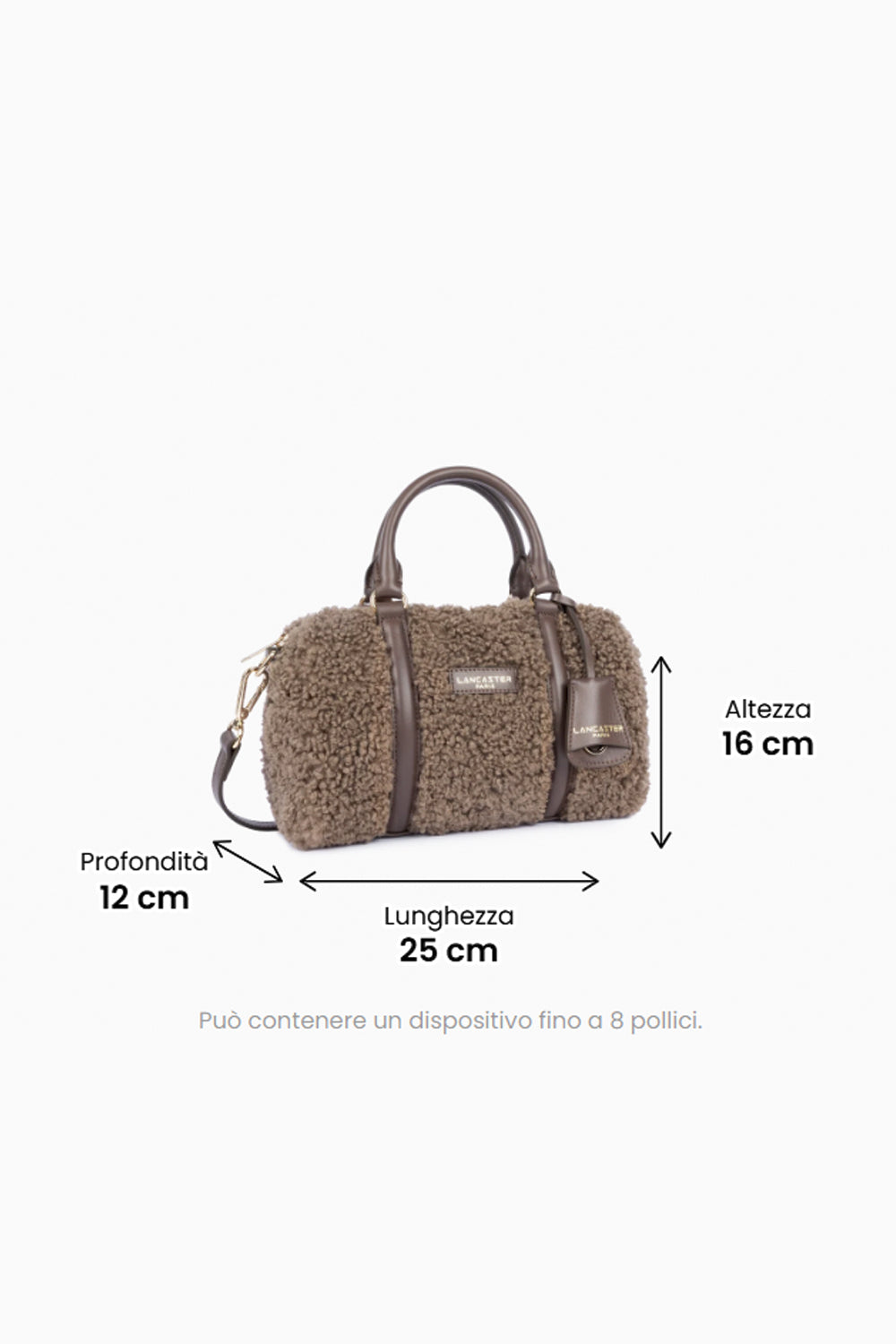LANCASTER Borsa bauletto effetto teddy