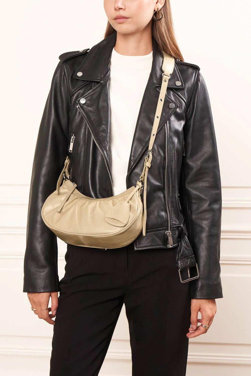 LANCASTER Borsa mezza luna in pelle LANCASTER