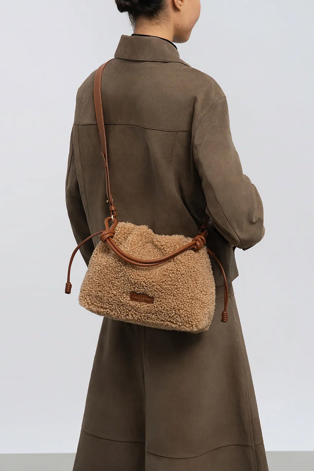 LANCASTER Borsa secchiello effetto teddy