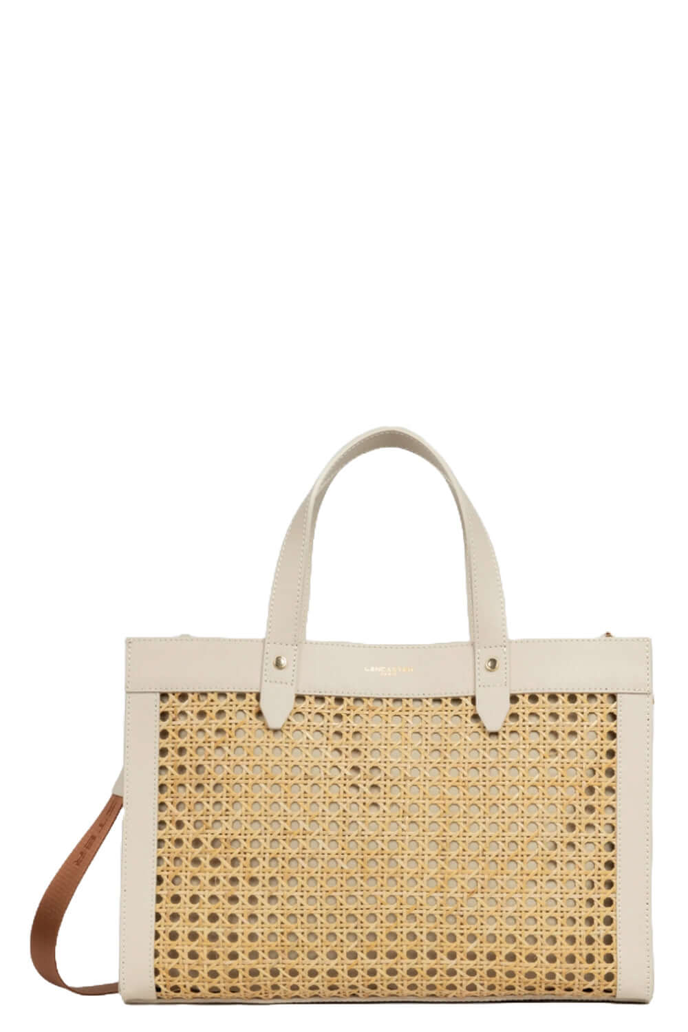 LANCASTER Shopper in canna di rattan e pelle Uncategorized LANCASTER