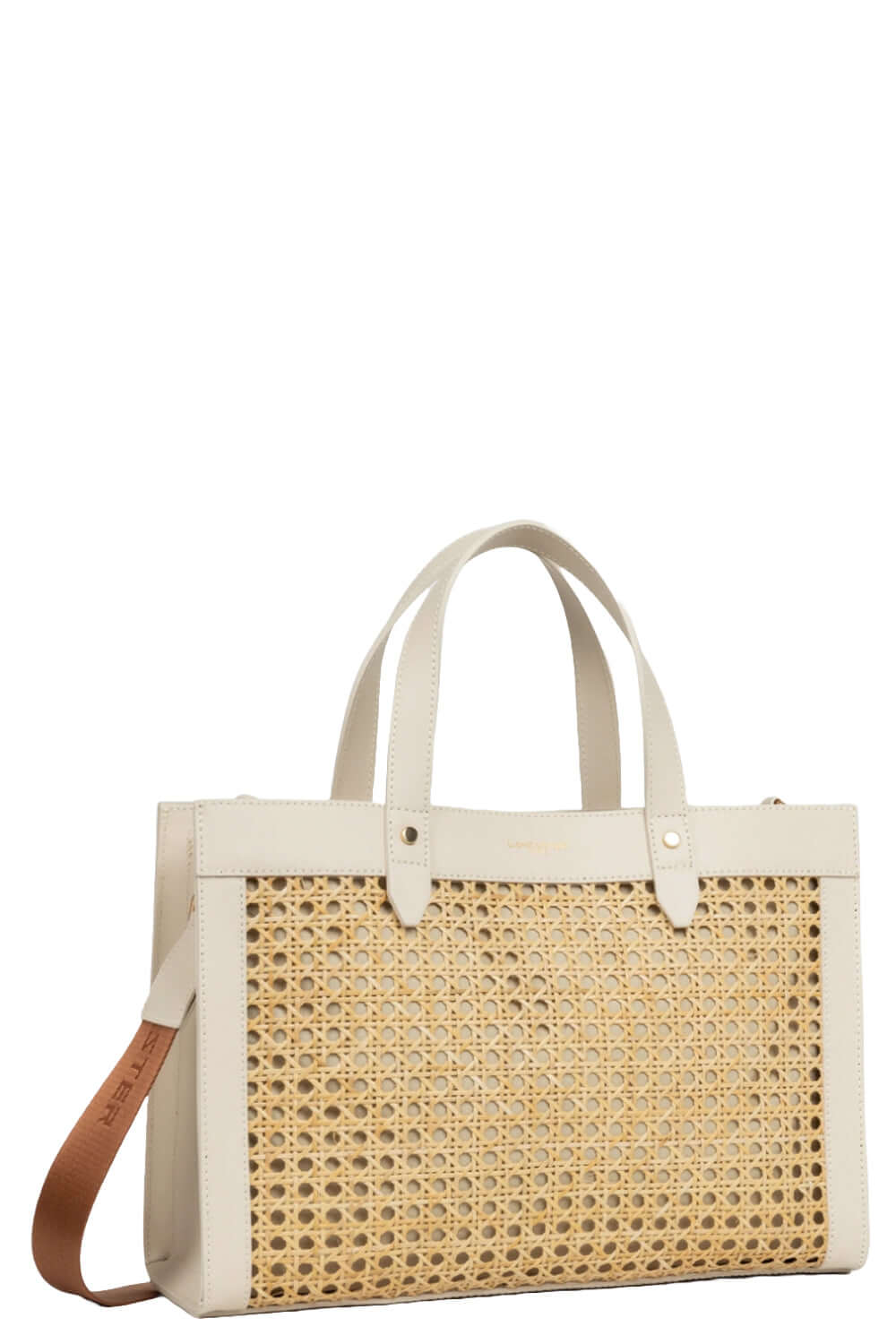 LANCASTER Shopper in canna di rattan e pelle Uncategorized LANCASTER