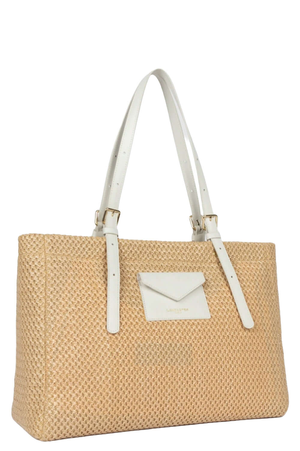 LANCASTER Tote Bag in rafia e pelle Uncategorized LANCASTER