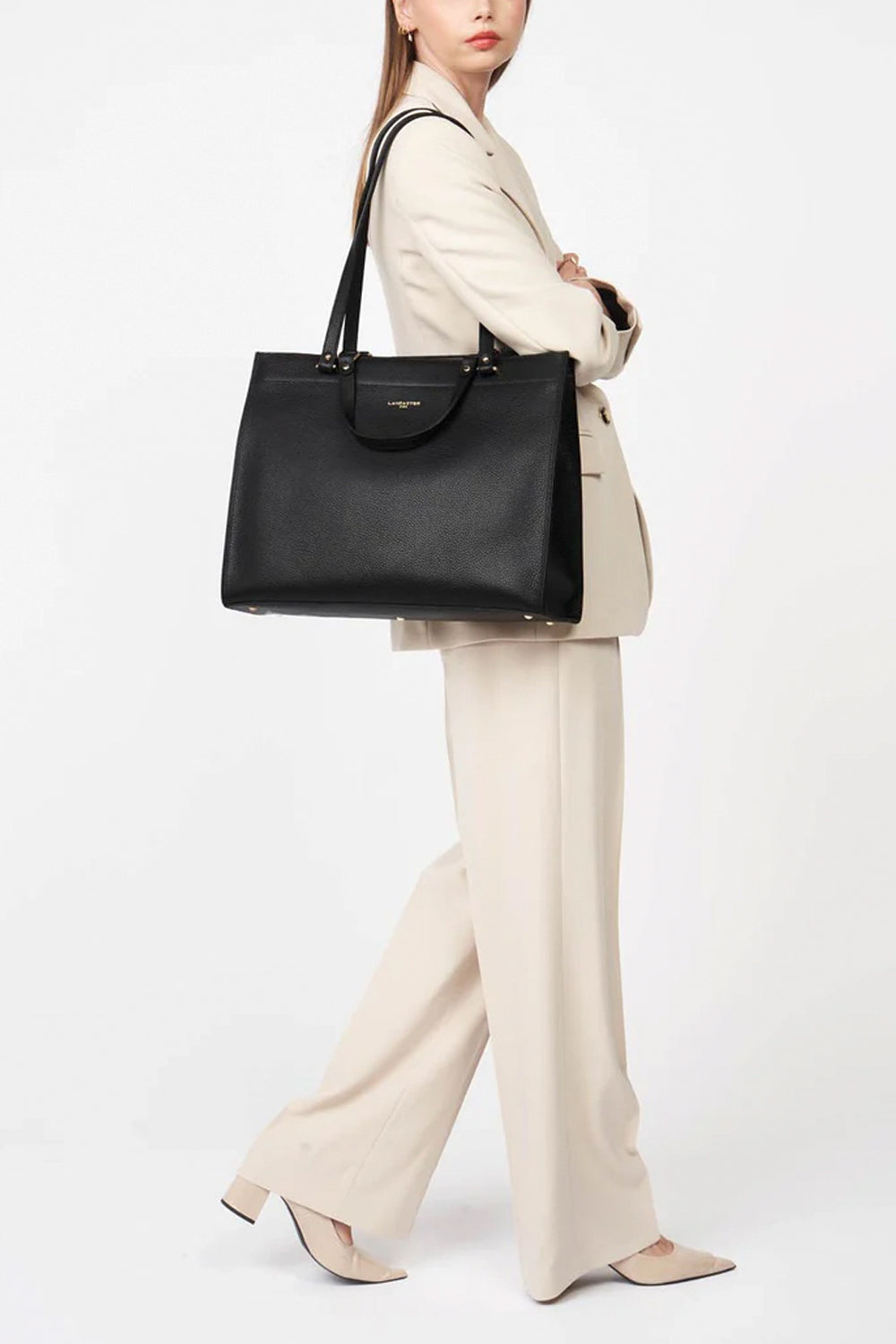 LANCASTER Tote bag grande in pelle gramulata