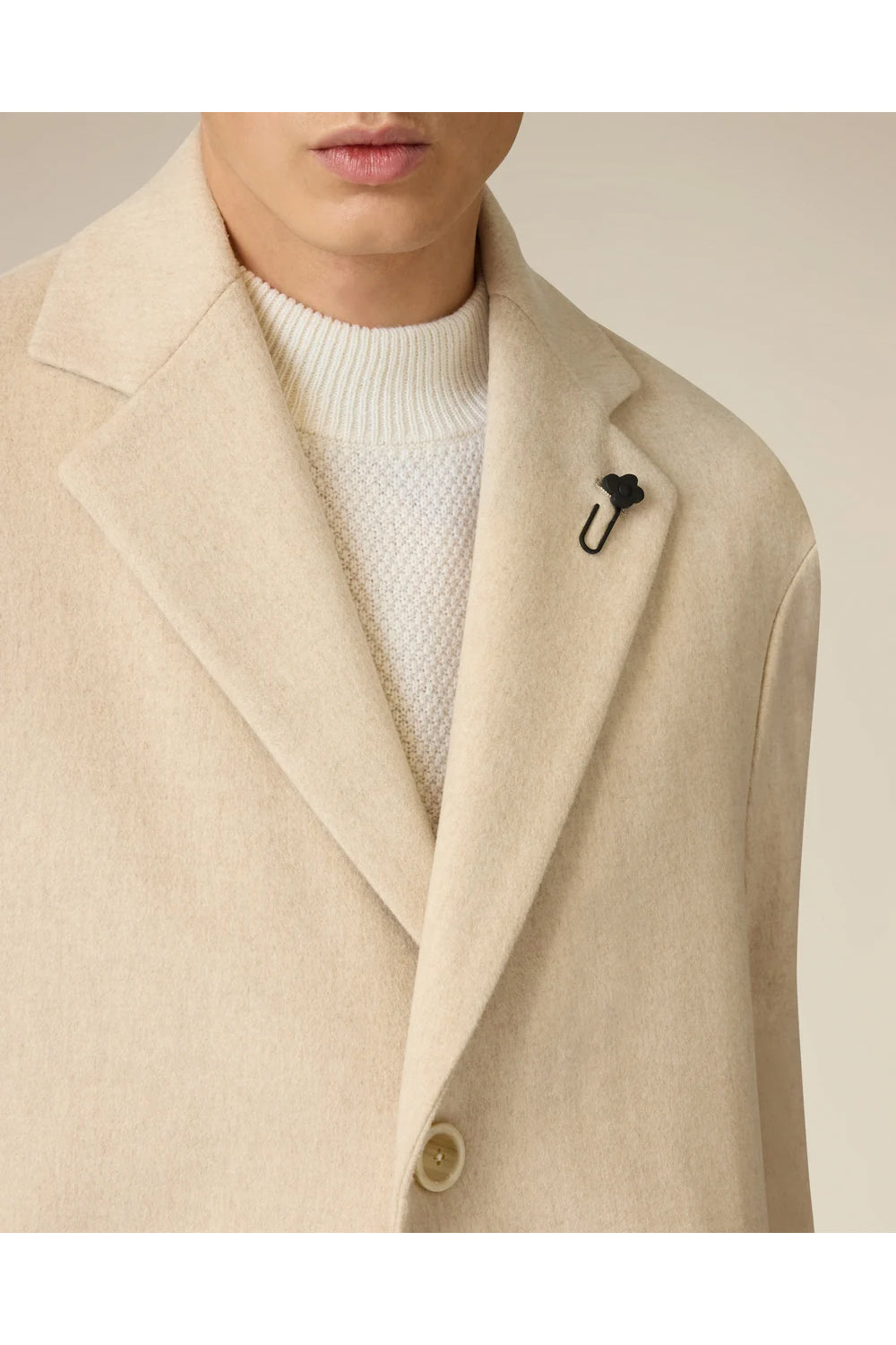 LARDINI Cappotto monopetto in lana