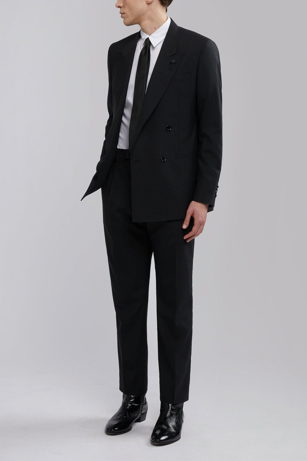 LARDINI Pantalone in lana con gessatura LARDINI