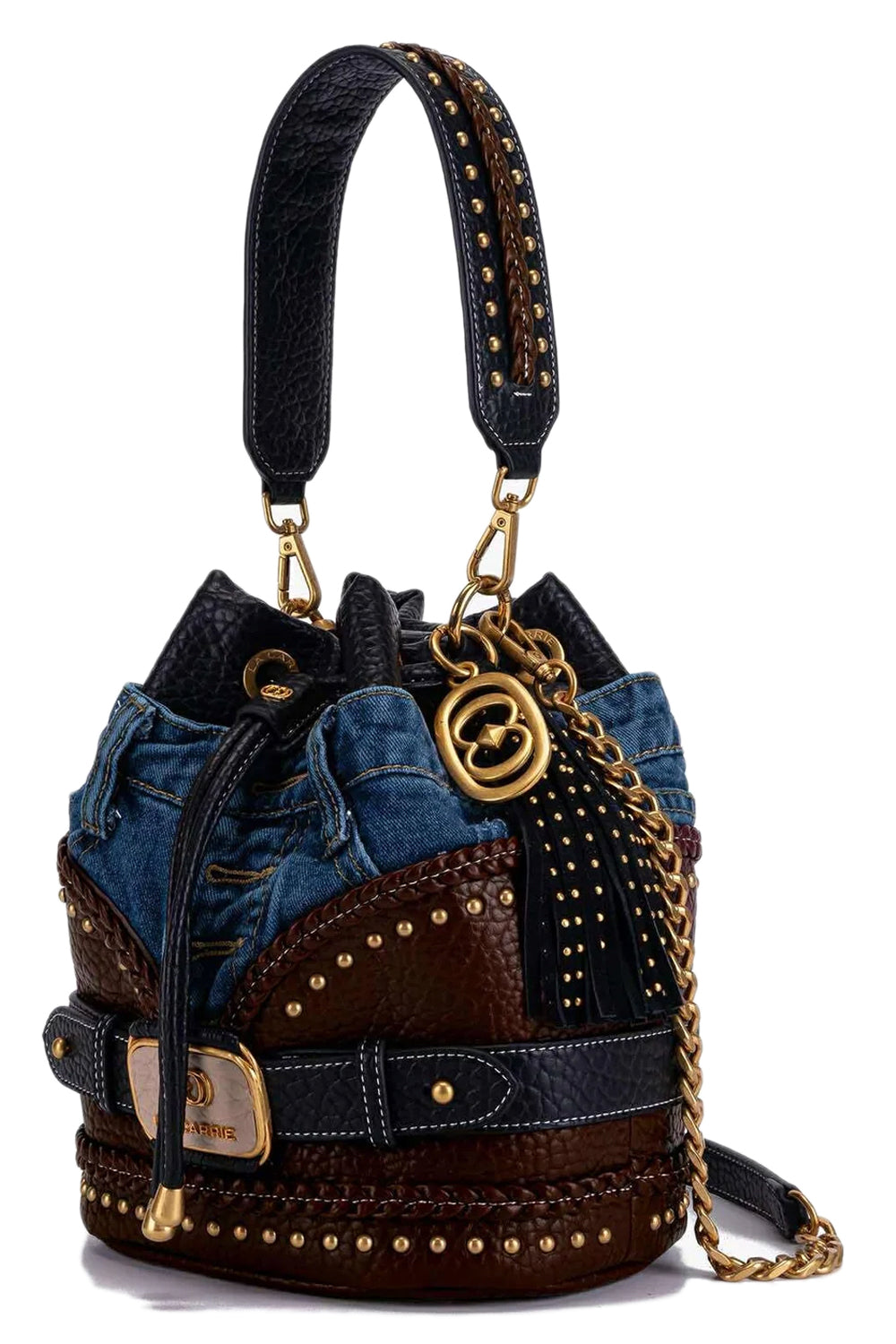 LA CARRIE Secchiello Bagghy in denim ed ecopelle