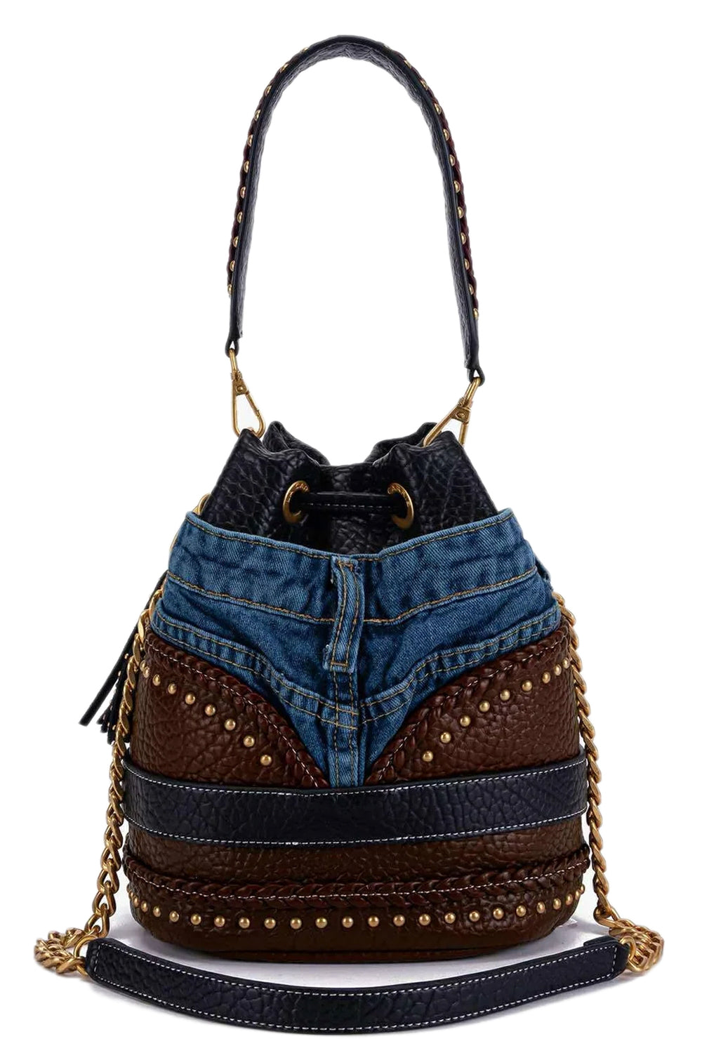 LA CARRIE Secchiello Bagghy in denim ed ecopelle